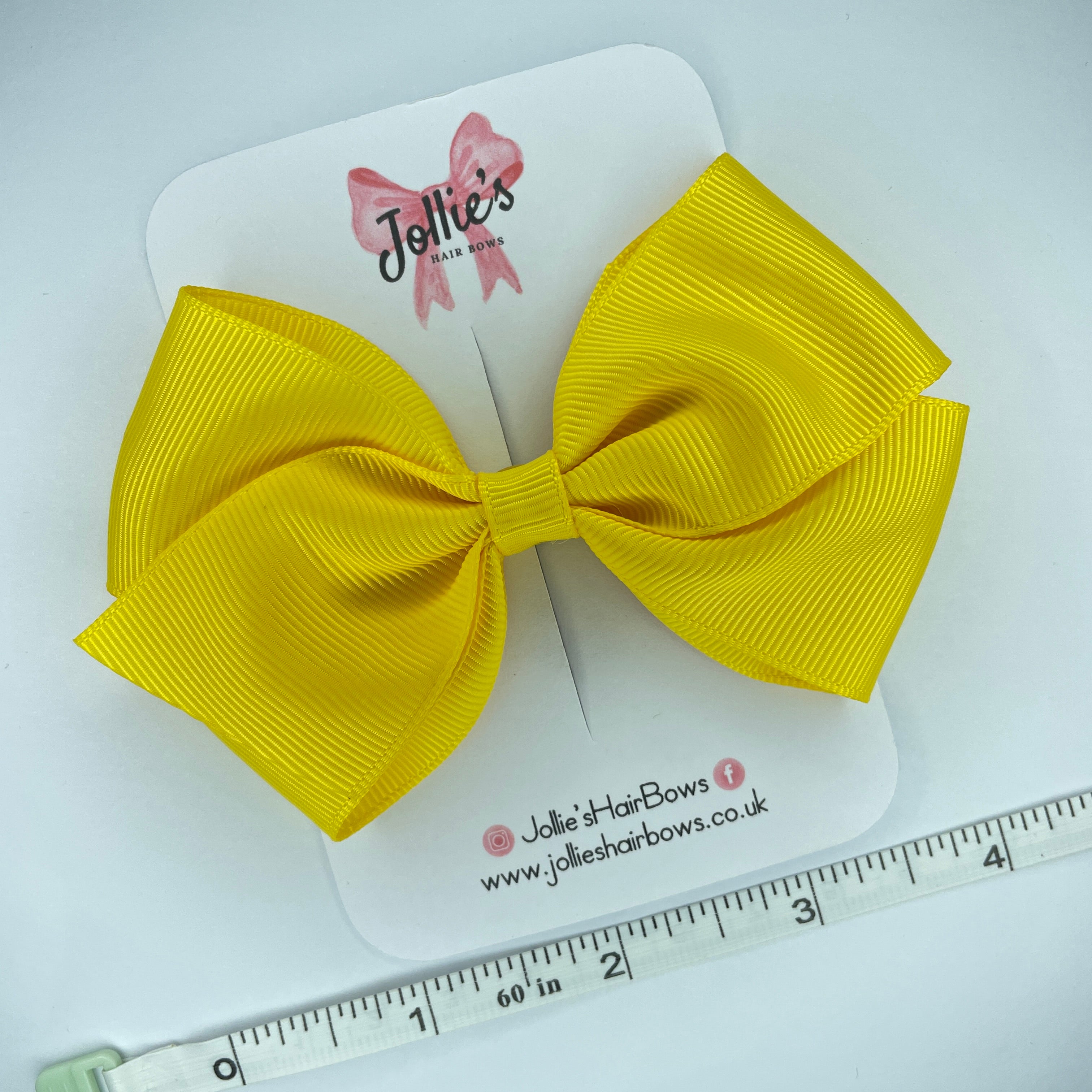 4" Daffodil Hair Bow with Clip – Grosgrain Ribbon with Lined Alligator Clip