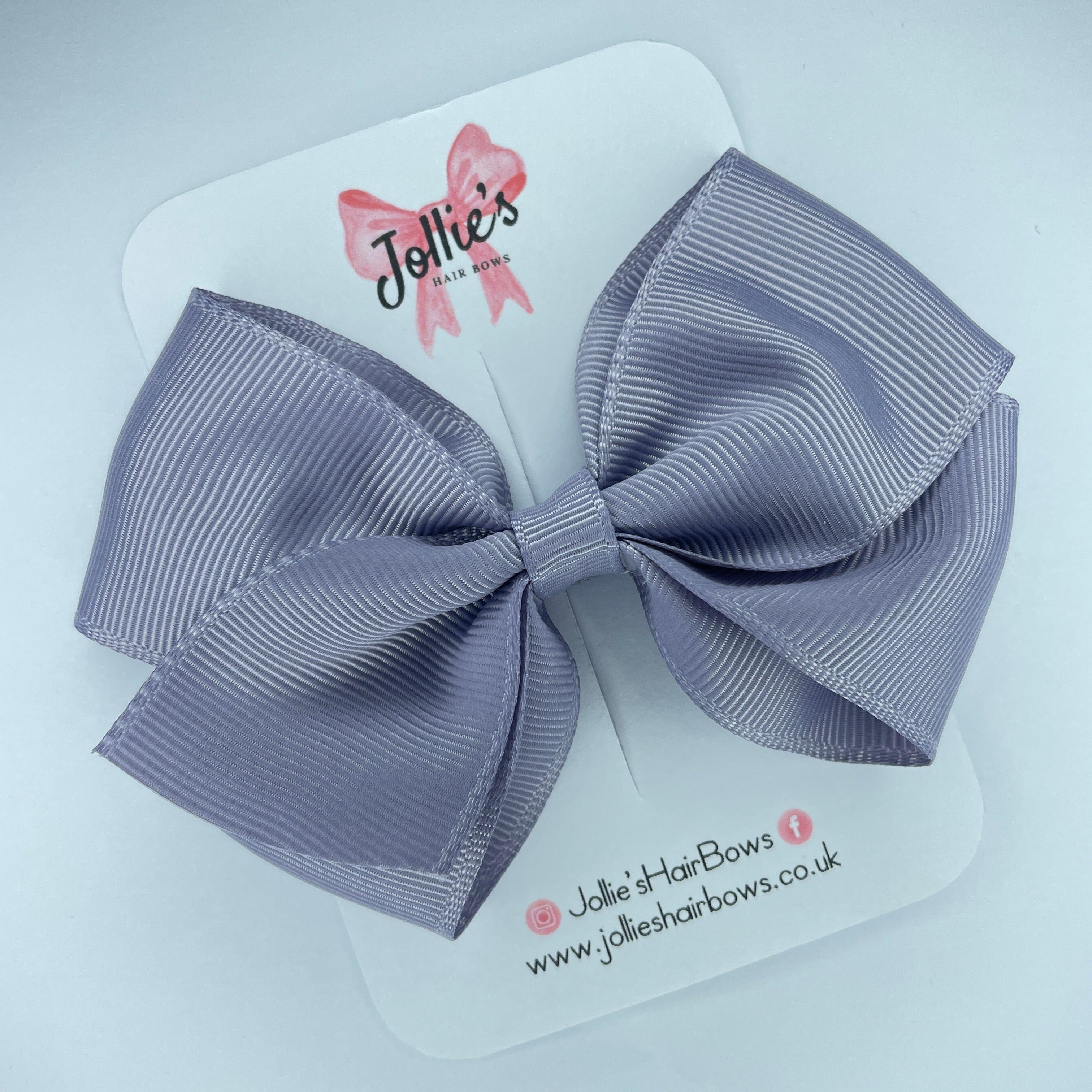 4" Thistle Hair Bow with Clip – Grosgrain Ribbon with Lined Alligator Clip