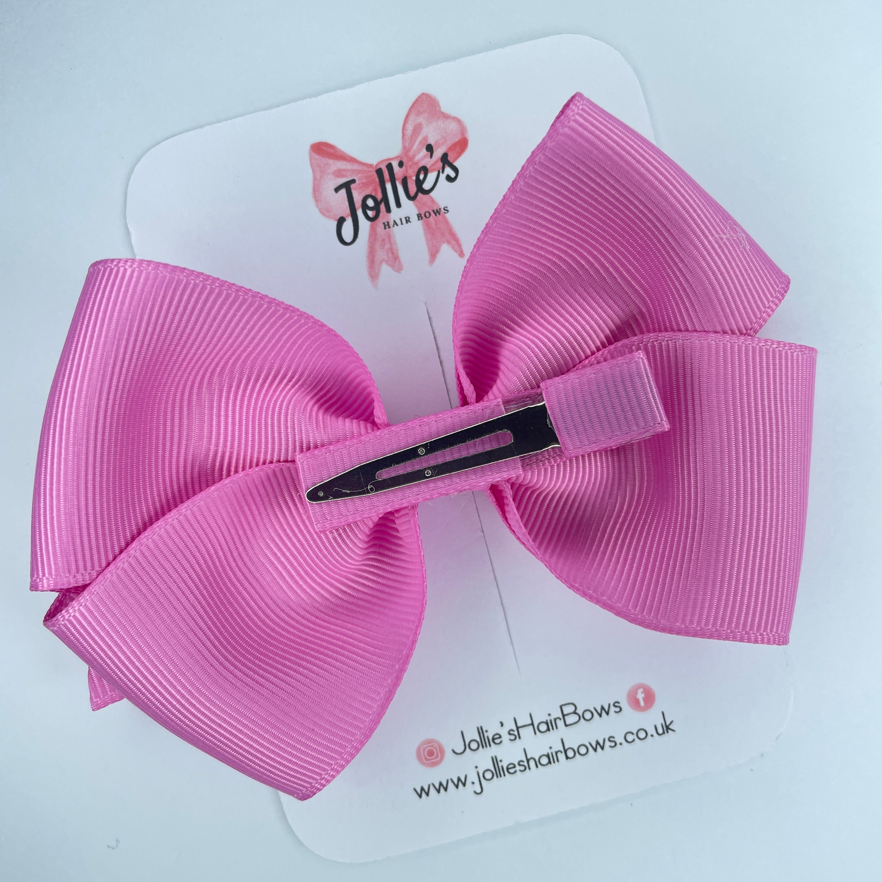 4" Rose Bloom Hair Bow with Clip – Grosgrain Ribbon with Lined Alligator Clip