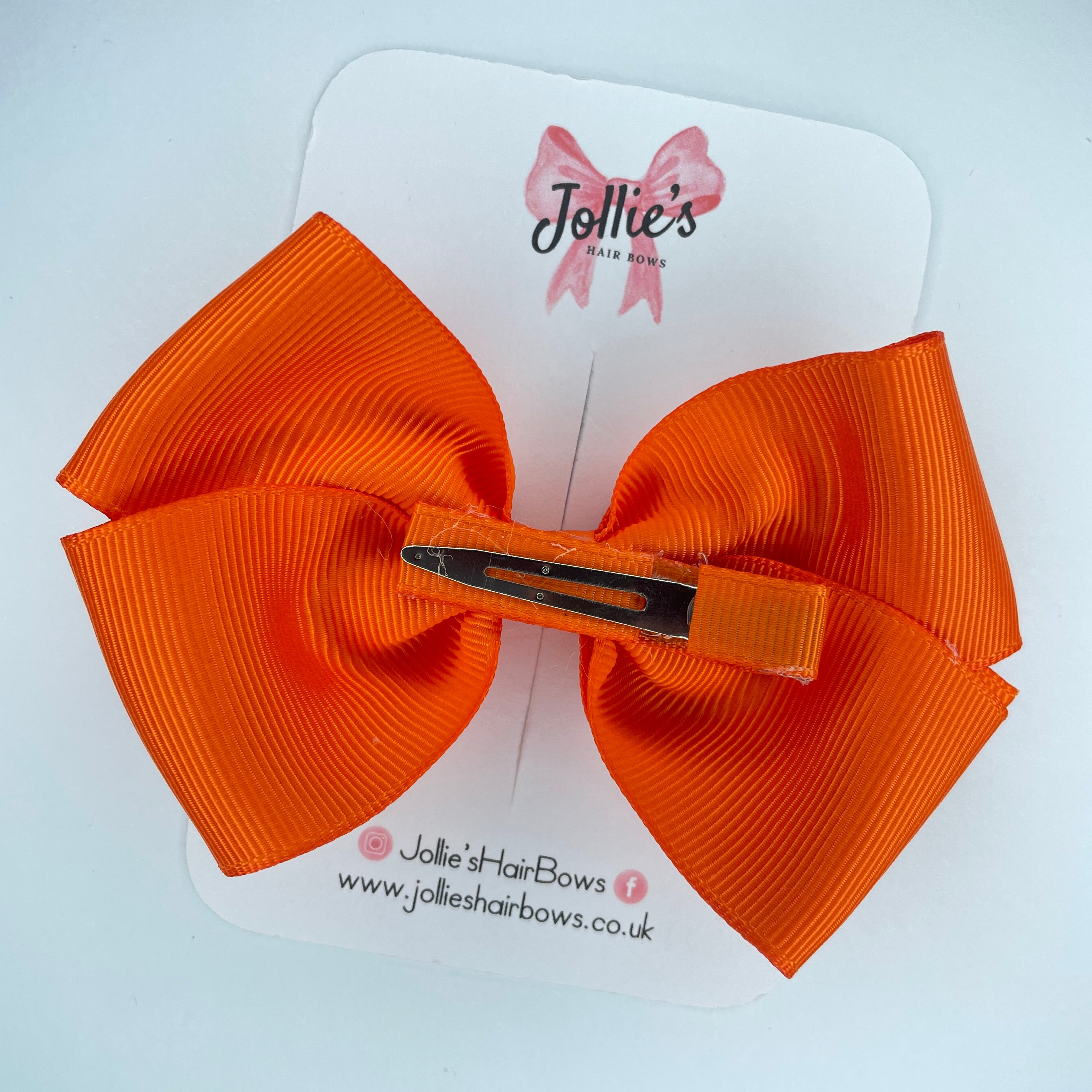 4" Russet Orange Hair Bow with Clip – Grosgrain Ribbon with Lined Alligator Clip