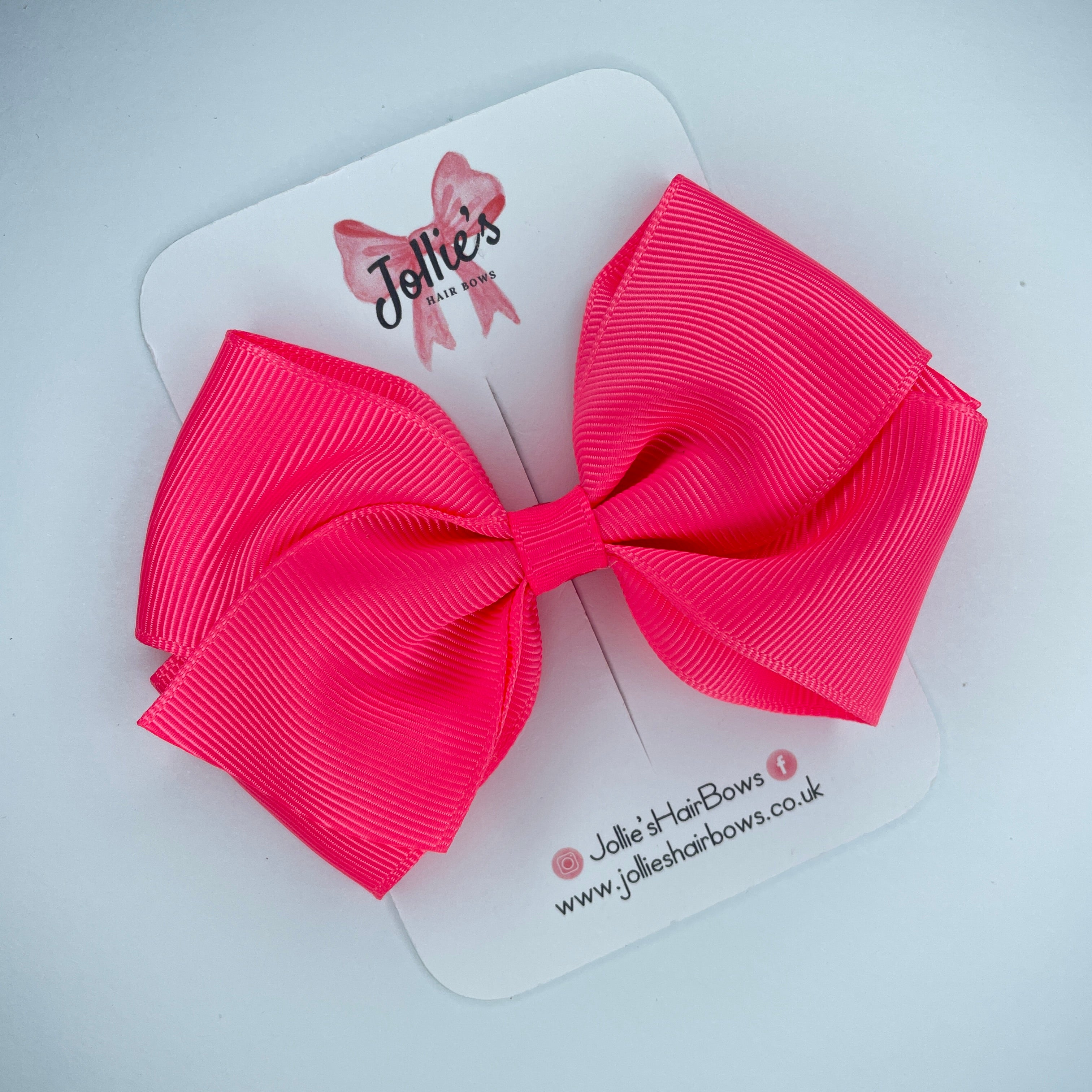 4" Passion Fruit Hair Bow with Clip – Grosgrain Ribbon with Lined Alligator Clip