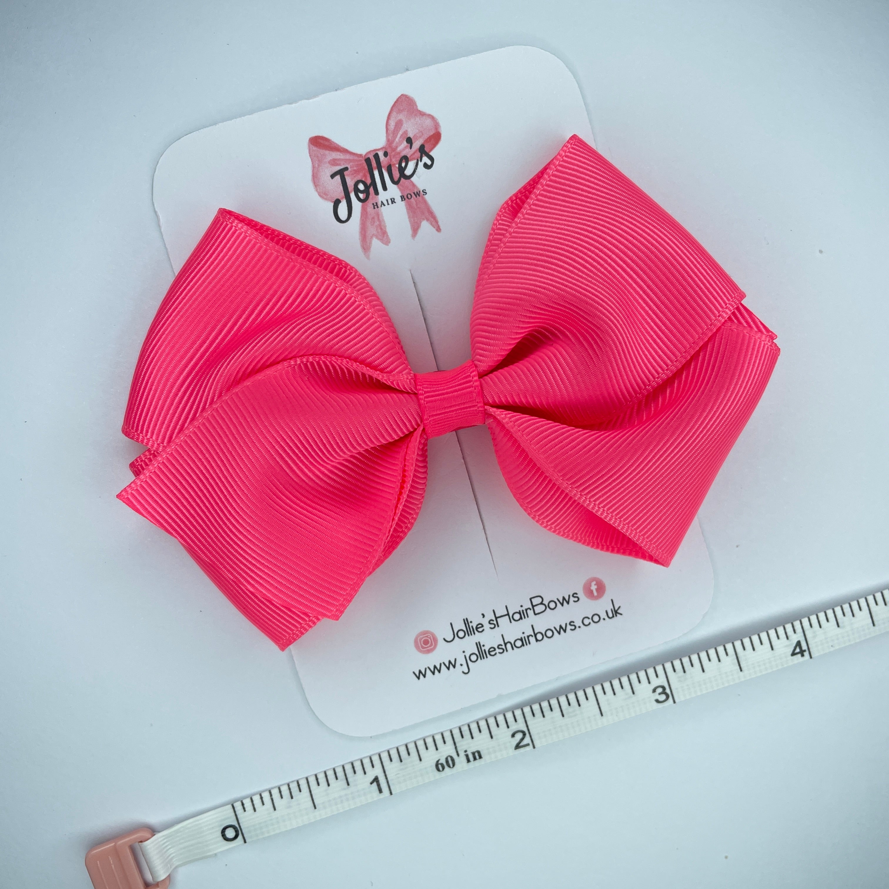 4" Passion Fruit Hair Bow with Clip – Grosgrain Ribbon with Lined Alligator Clip