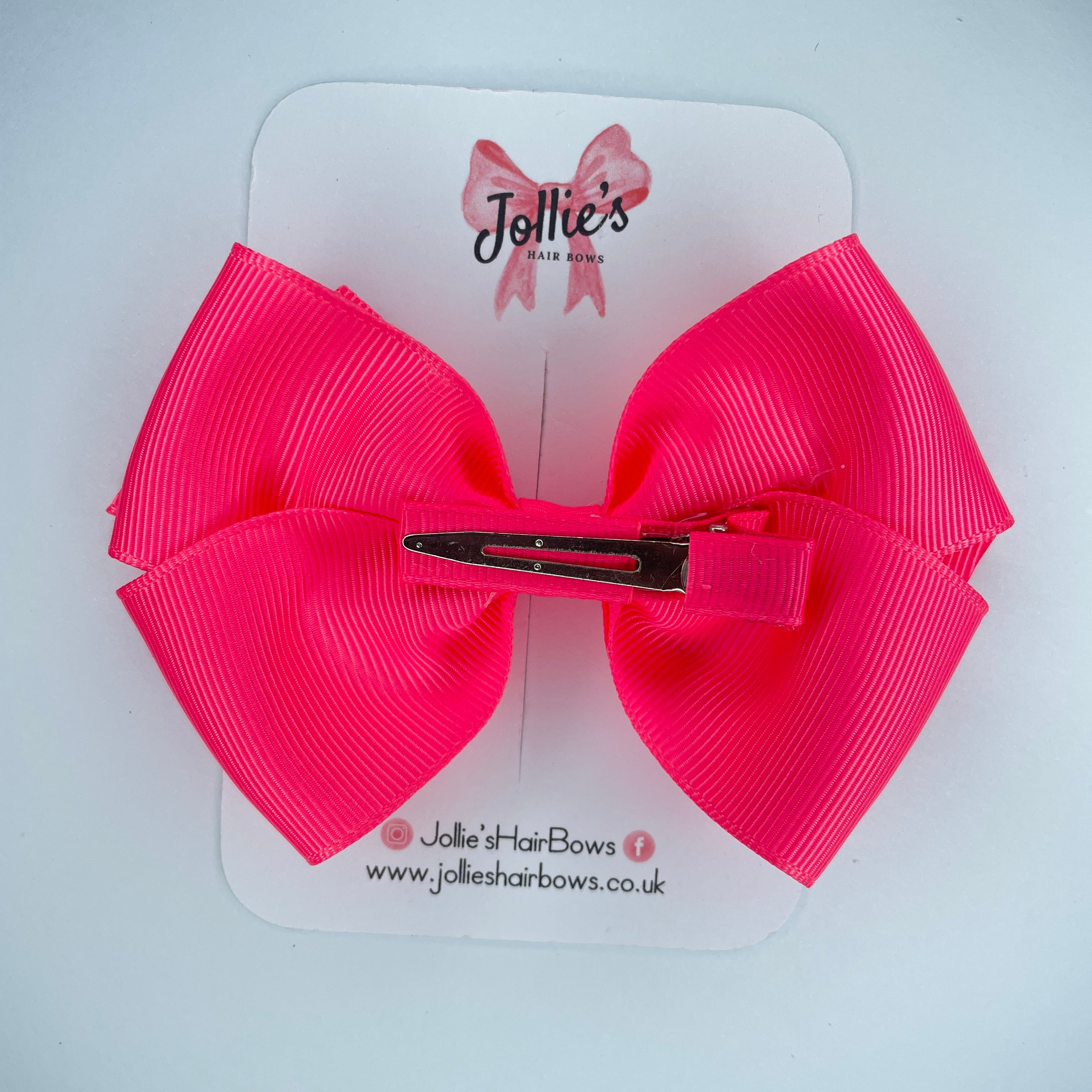 4" Passion Fruit Hair Bow with Clip – Grosgrain Ribbon with Lined Alligator Clip