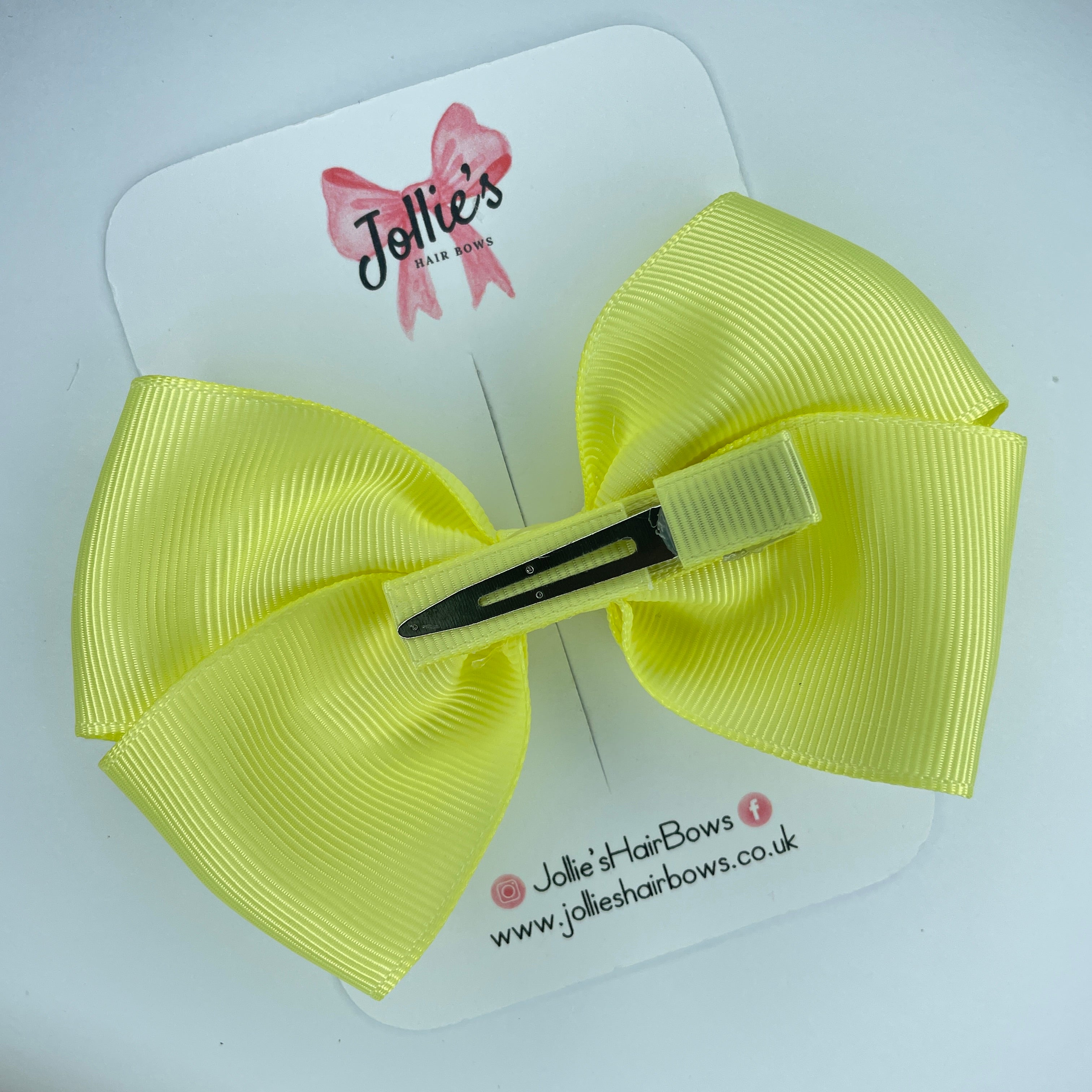 4" Baby Maize Hair Bow with Clip – Grosgrain Ribbon with Lined Alligator Clip