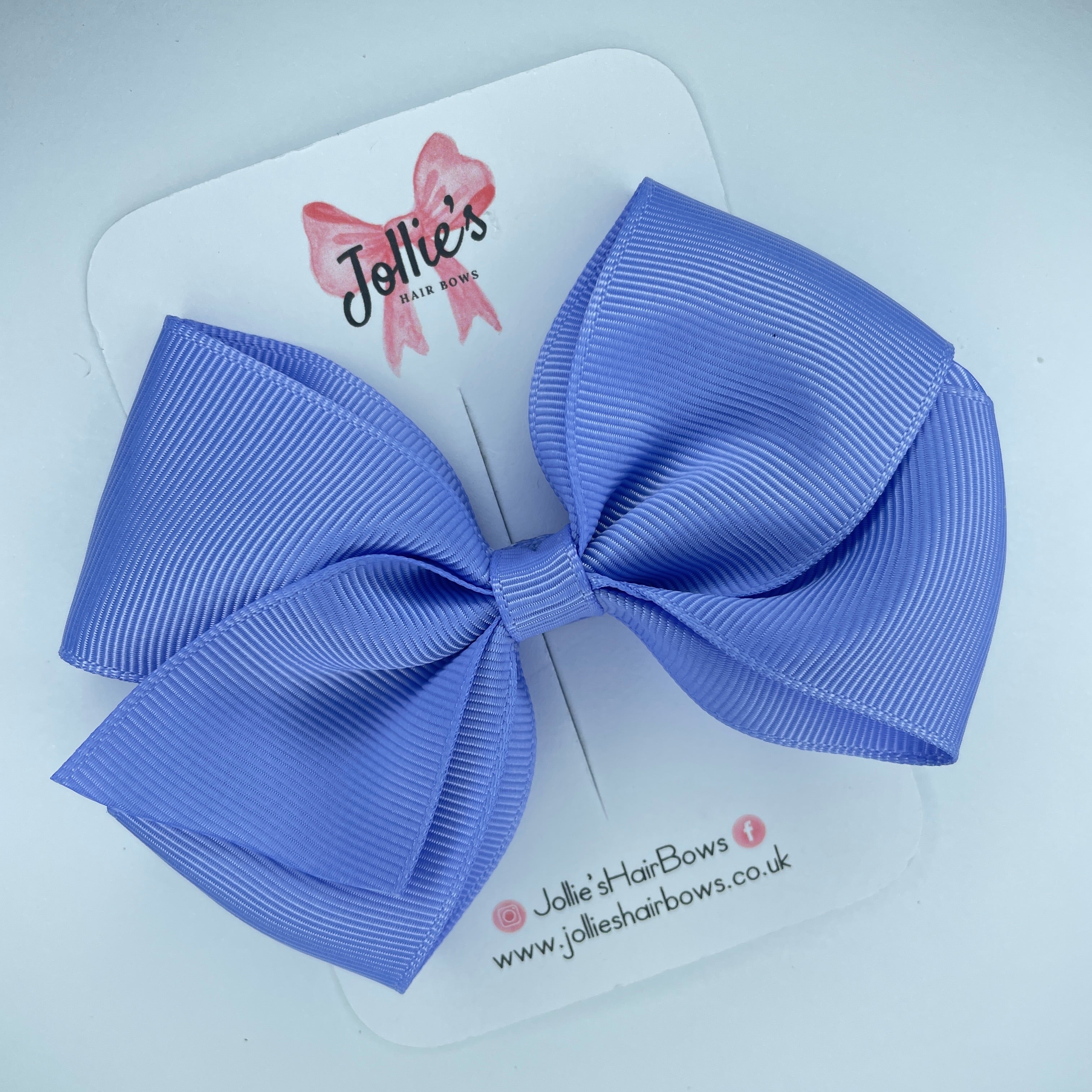 4" Iris Hair Bow with Clip – Grosgrain Ribbon with Lined Alligator Clip
