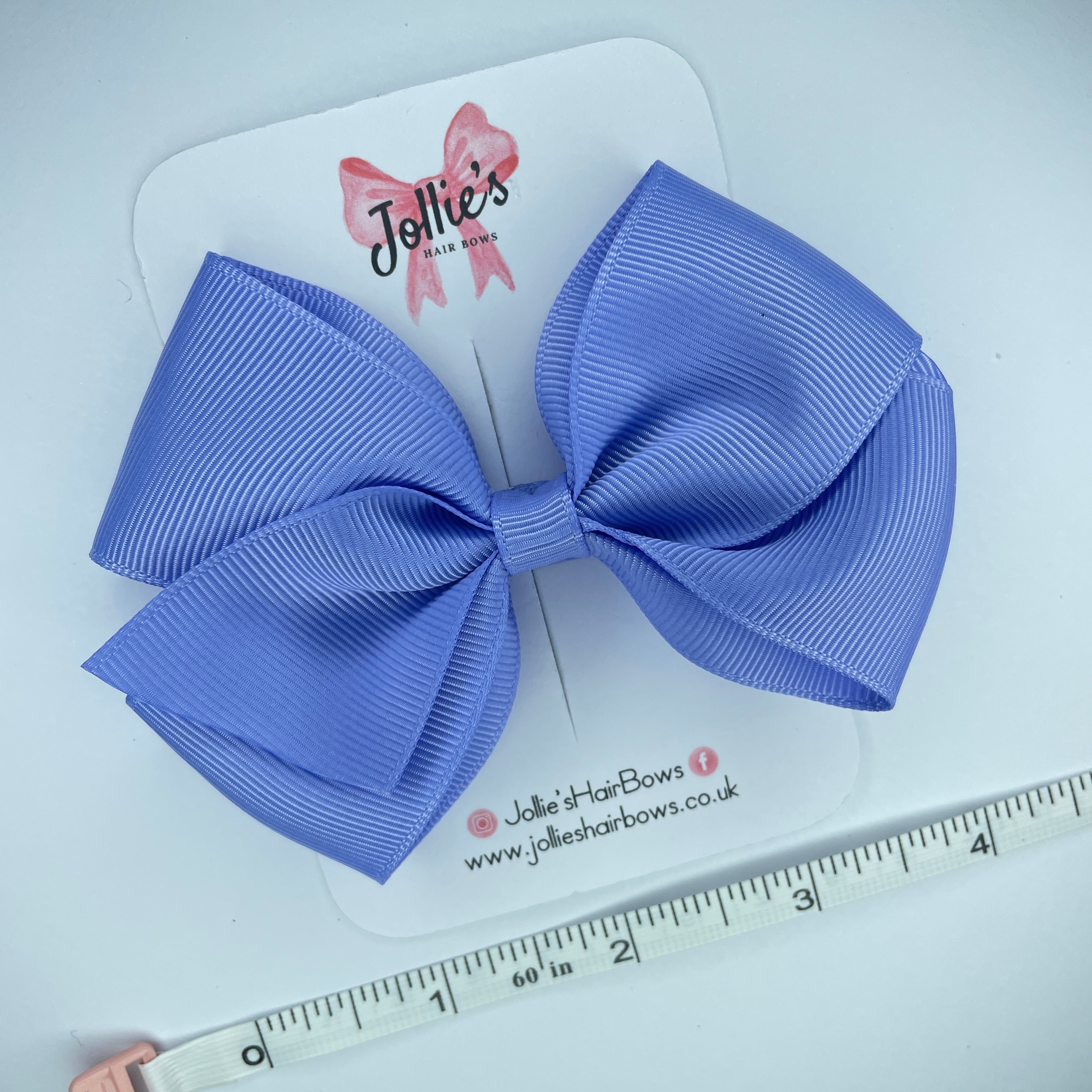 4" Iris Hair Bow with Clip – Grosgrain Ribbon with Lined Alligator Clip
