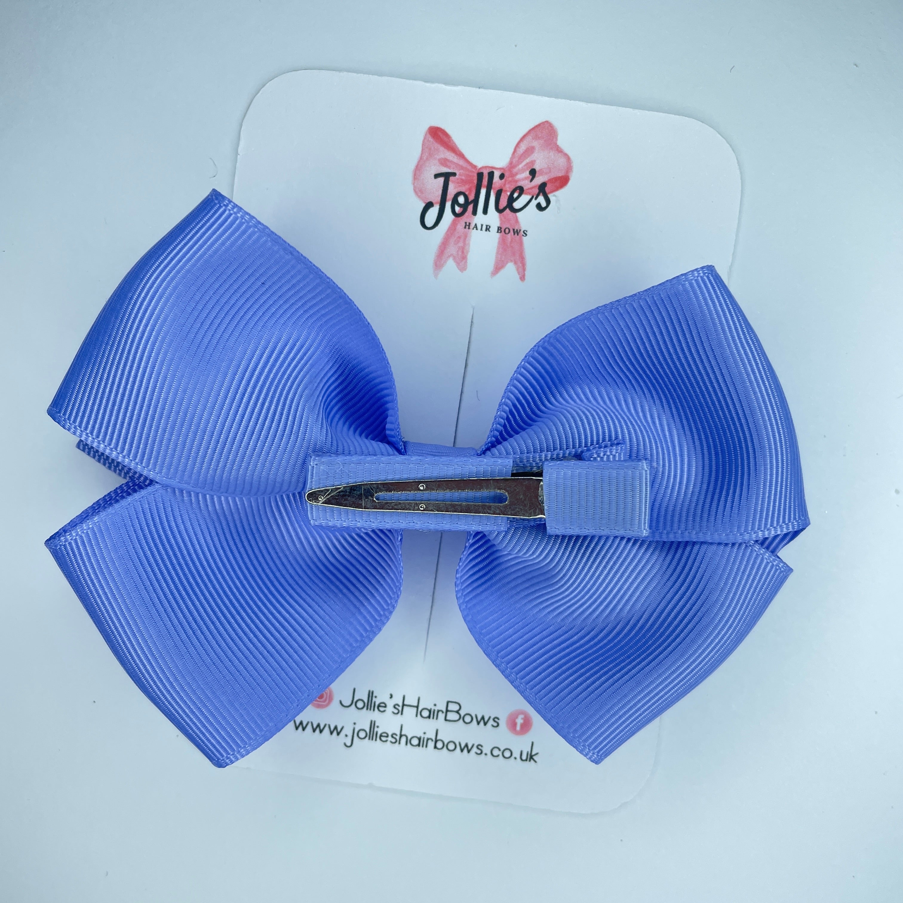 4" Iris Hair Bow with Clip – Grosgrain Ribbon with Lined Alligator Clip