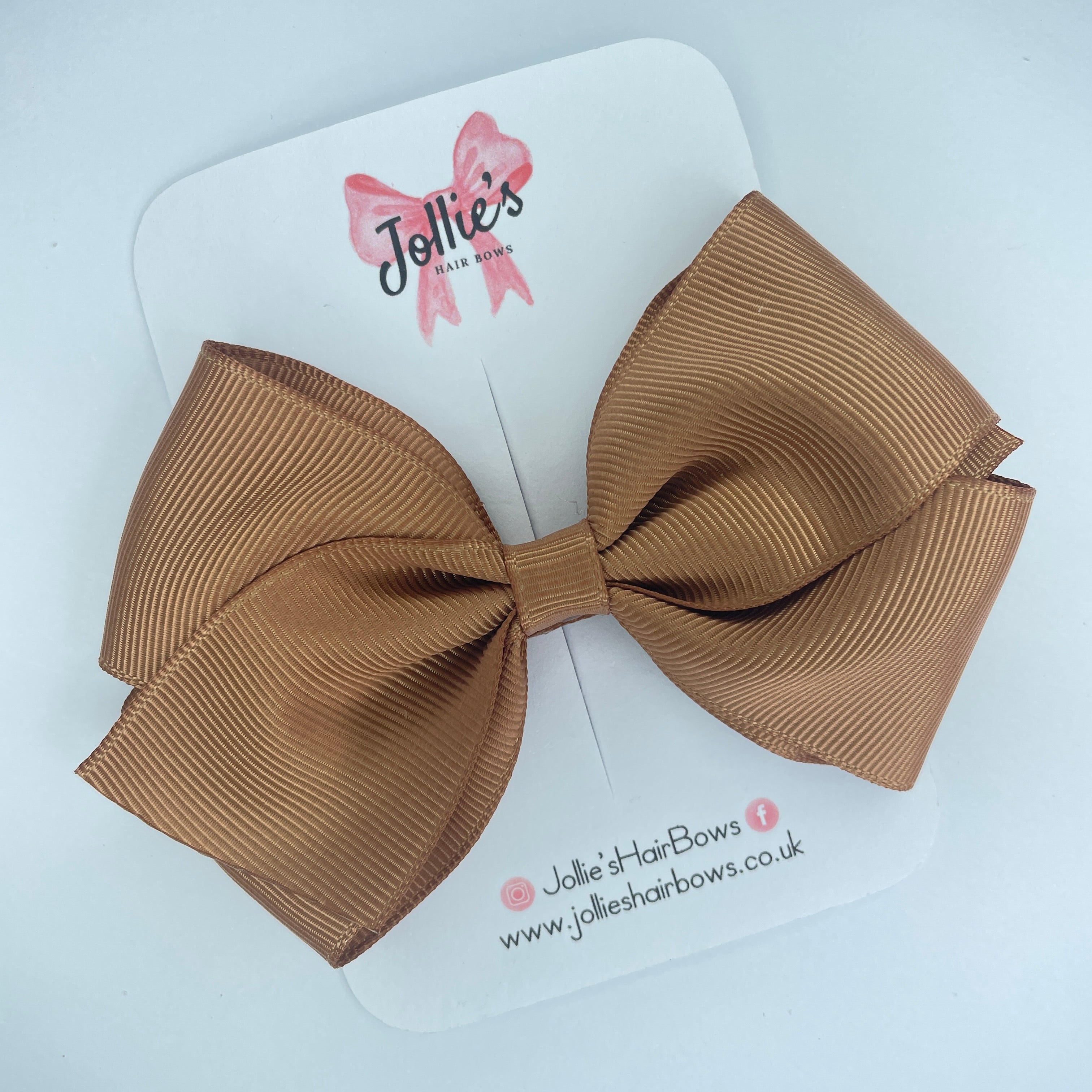 4" Chipmunk Hair Bow with Clip – Grosgrain Ribbon with Lined Alligator Clip