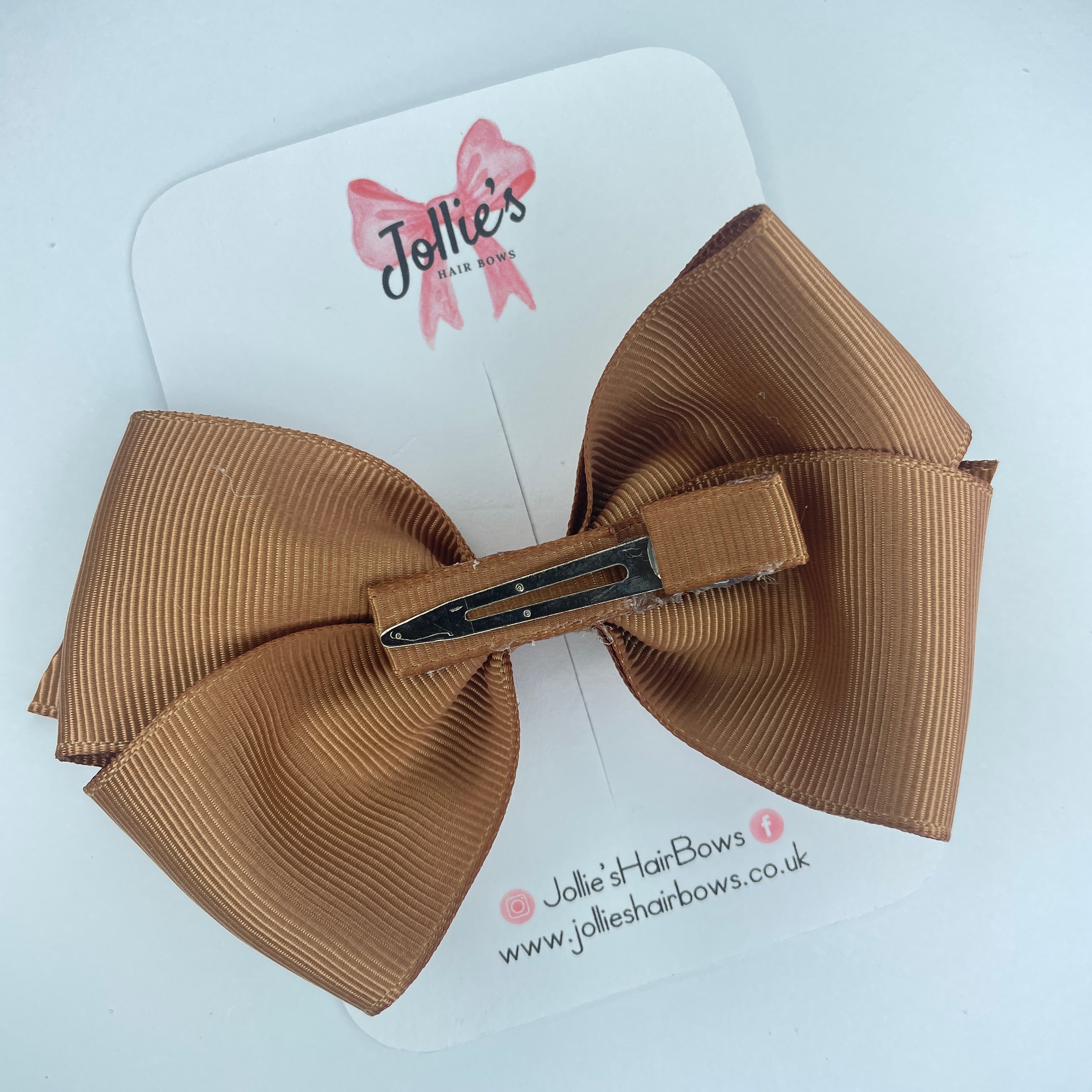 4" Chipmunk Hair Bow with Clip – Grosgrain Ribbon with Lined Alligator Clip