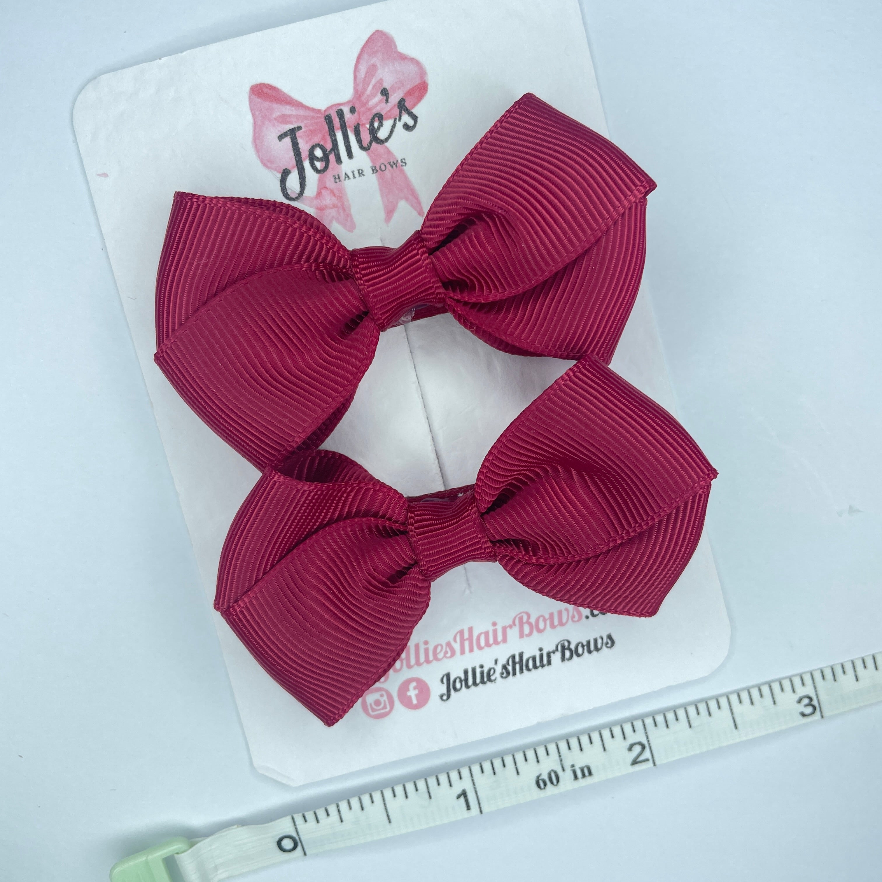 2.5" Beauty Classy Hair Bows (Pair) – Grosgrain Ribbon with Lined Alligator Clips