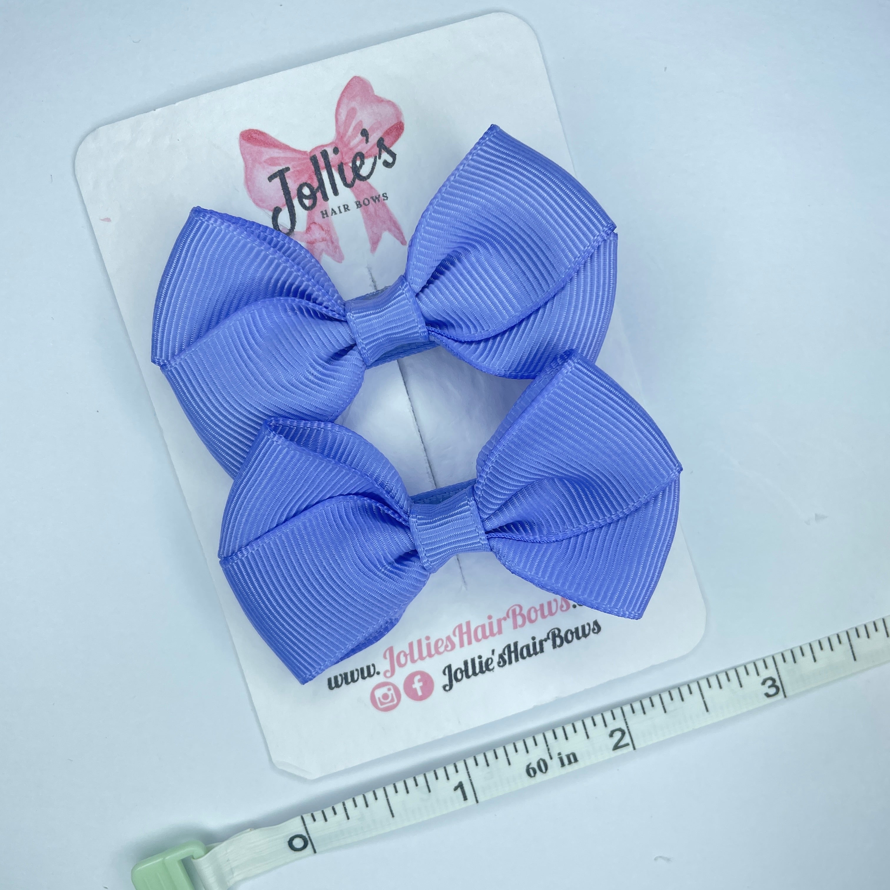 2.5" Iris Classy Bow with Lined Alligator Clip – Grosgrain Ribbon Pair