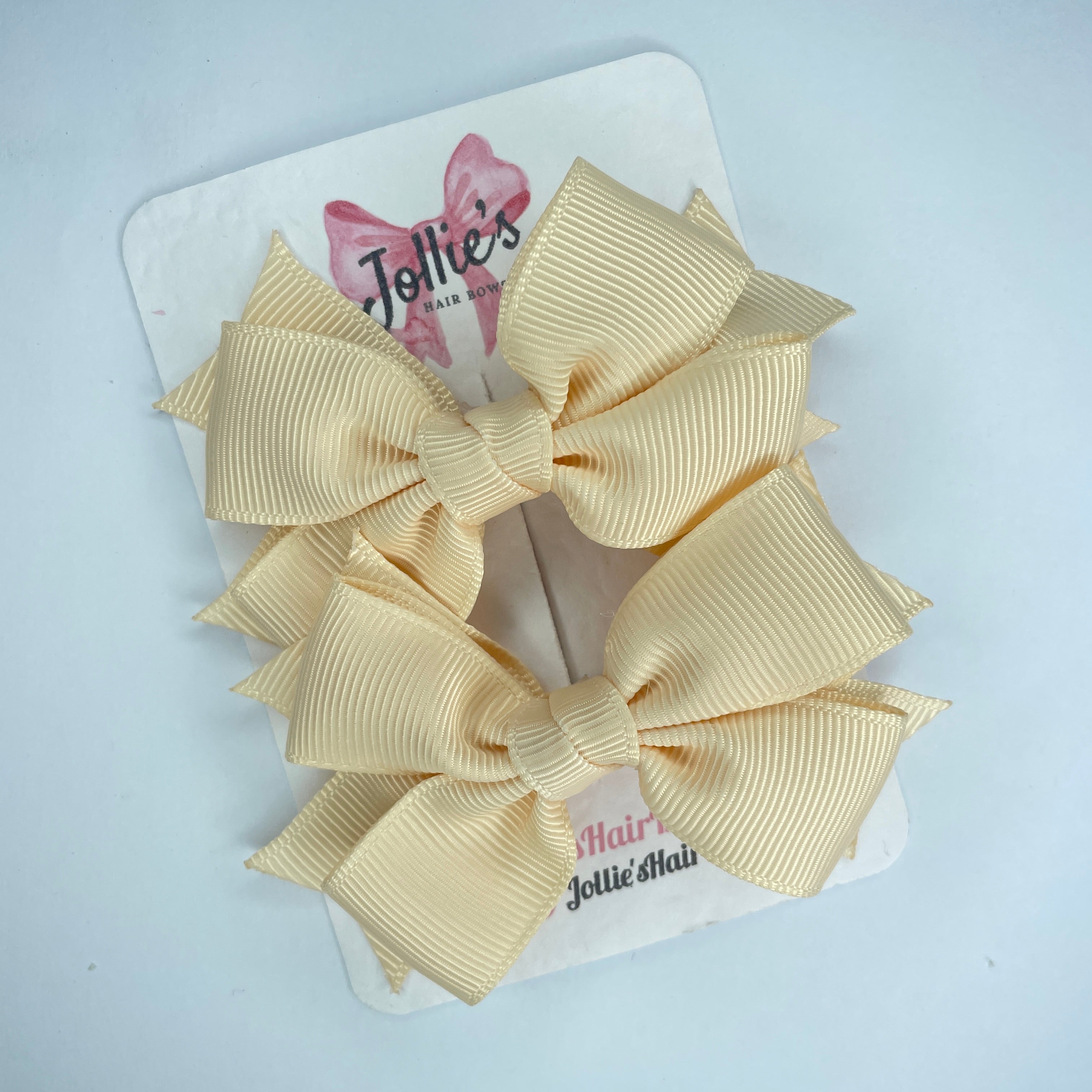 3" Nude Layered Hair Bows (Pair) – Grosgrain with Alligator Clip