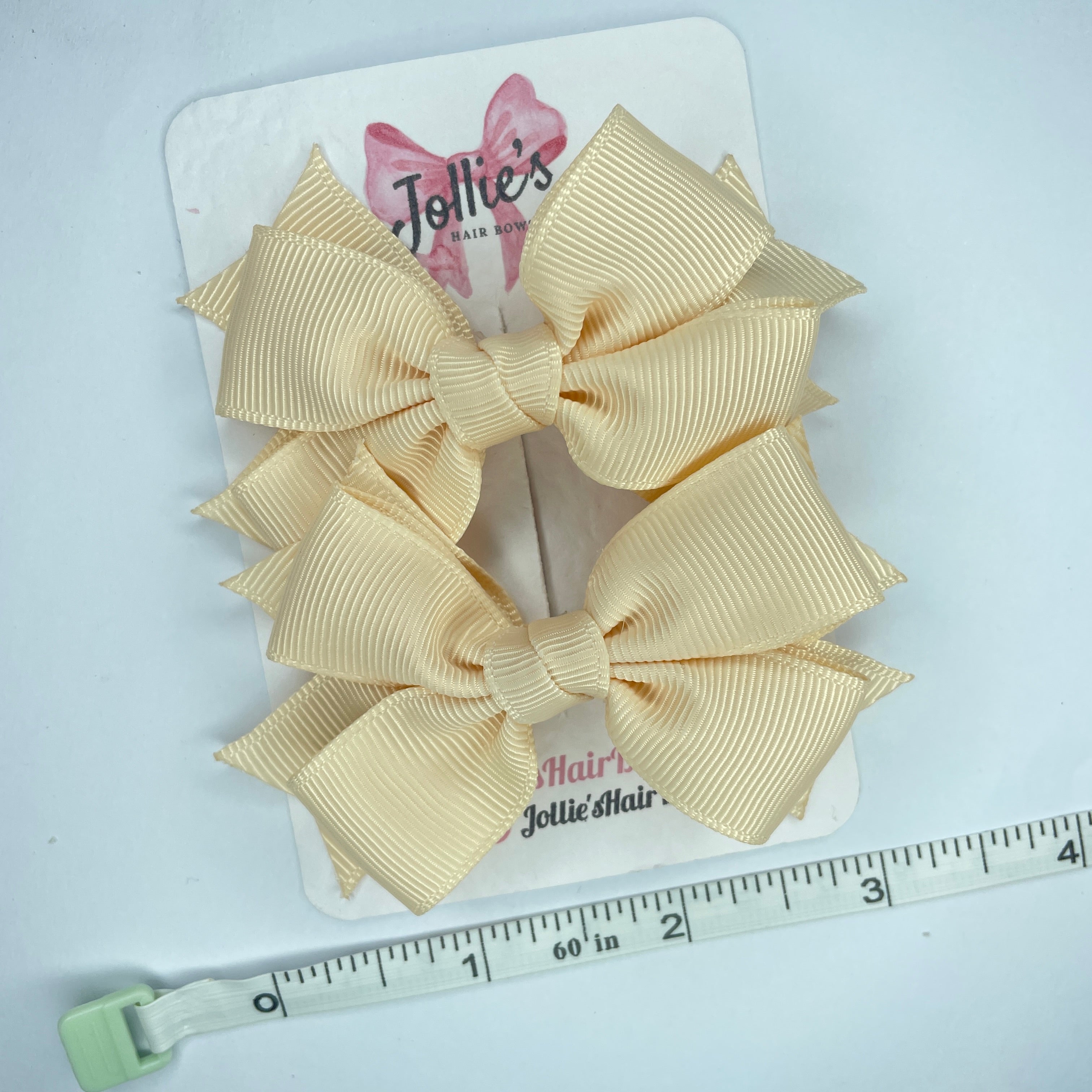 3" Nude Layered Hair Bows (Pair) – Grosgrain with Alligator Clip
