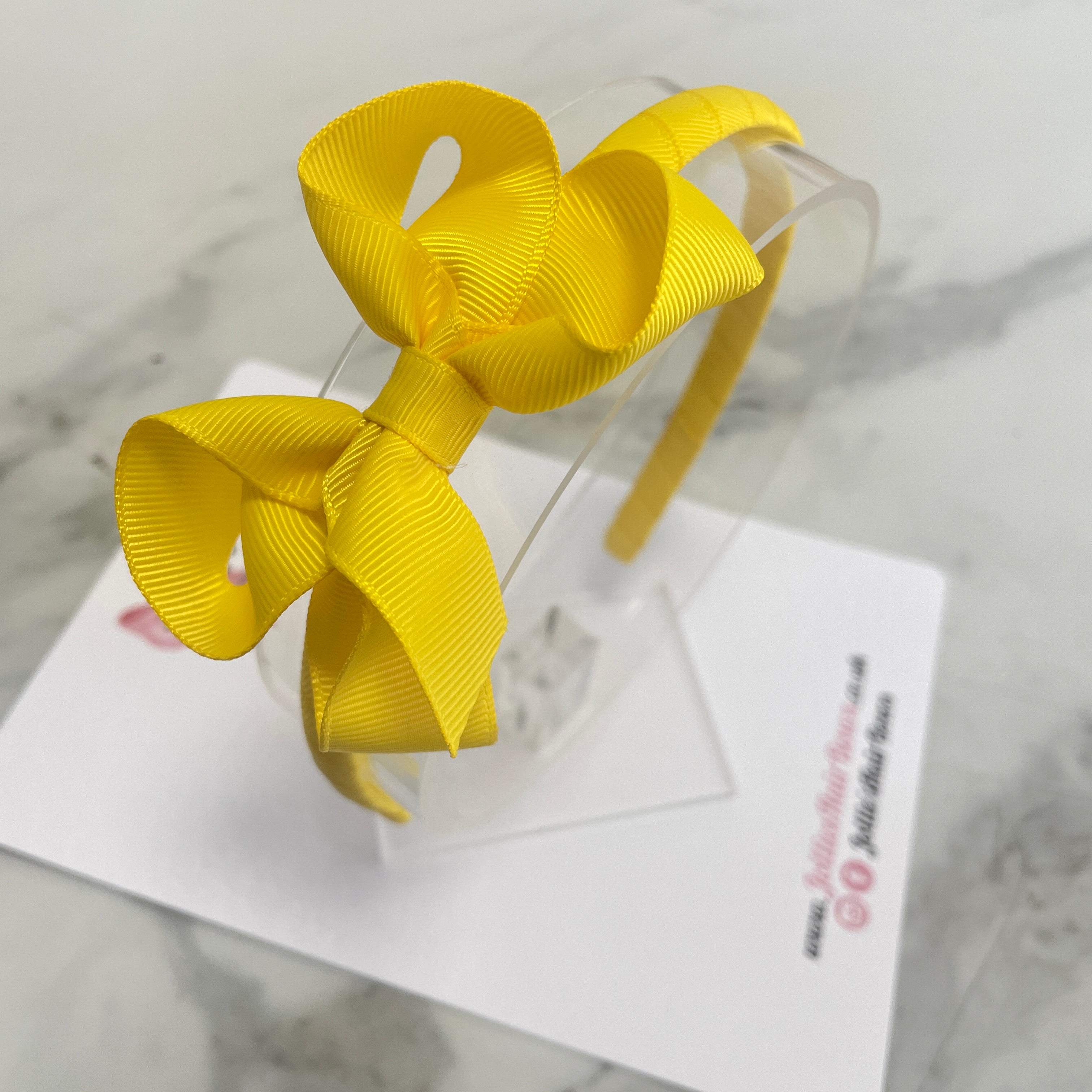 3" Daffodil Bow Headband – Grosgrain Ribbon Headband for Girls