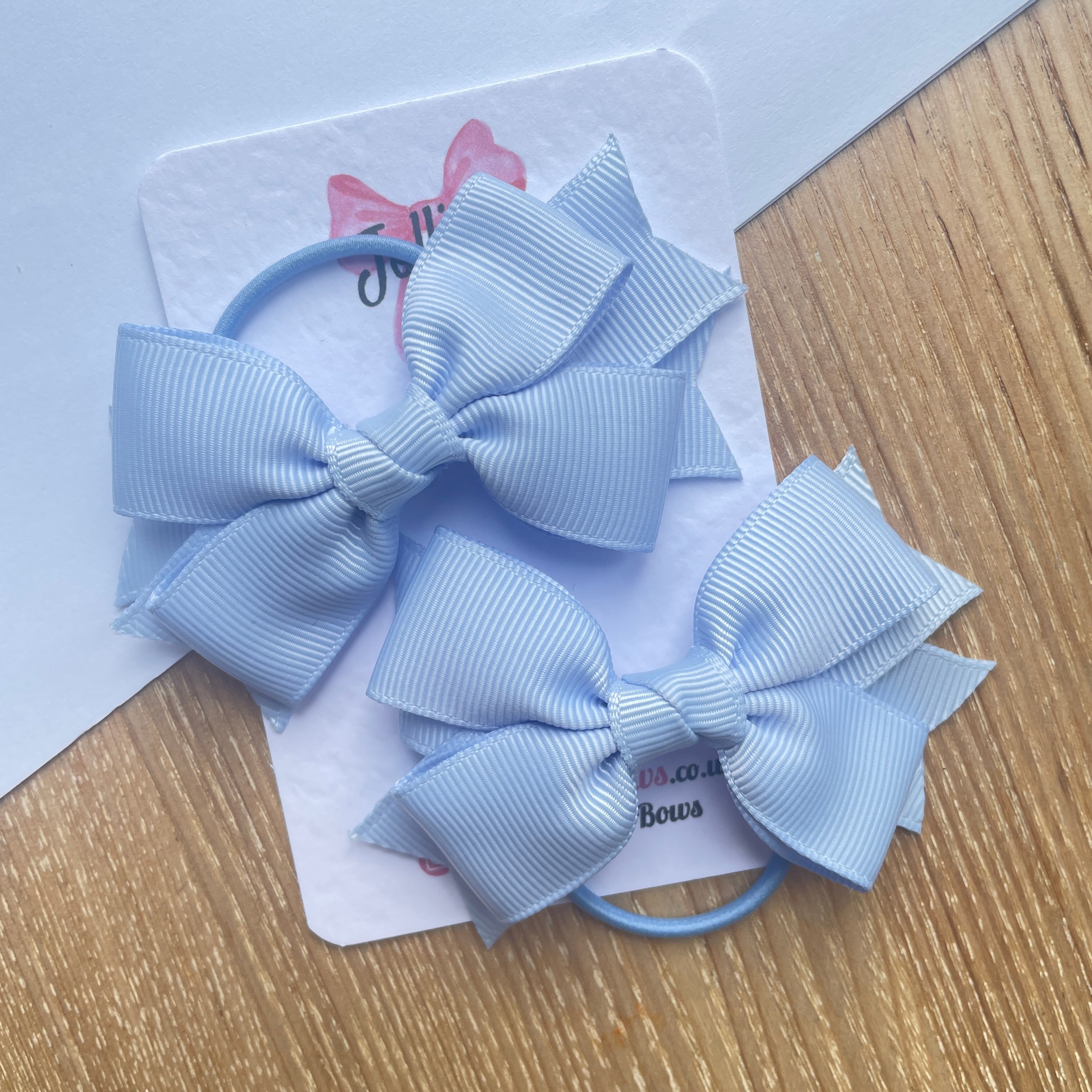 3" Bluebell Layered Hair Bows (Pair) – Grosgrain with Thin Elastic