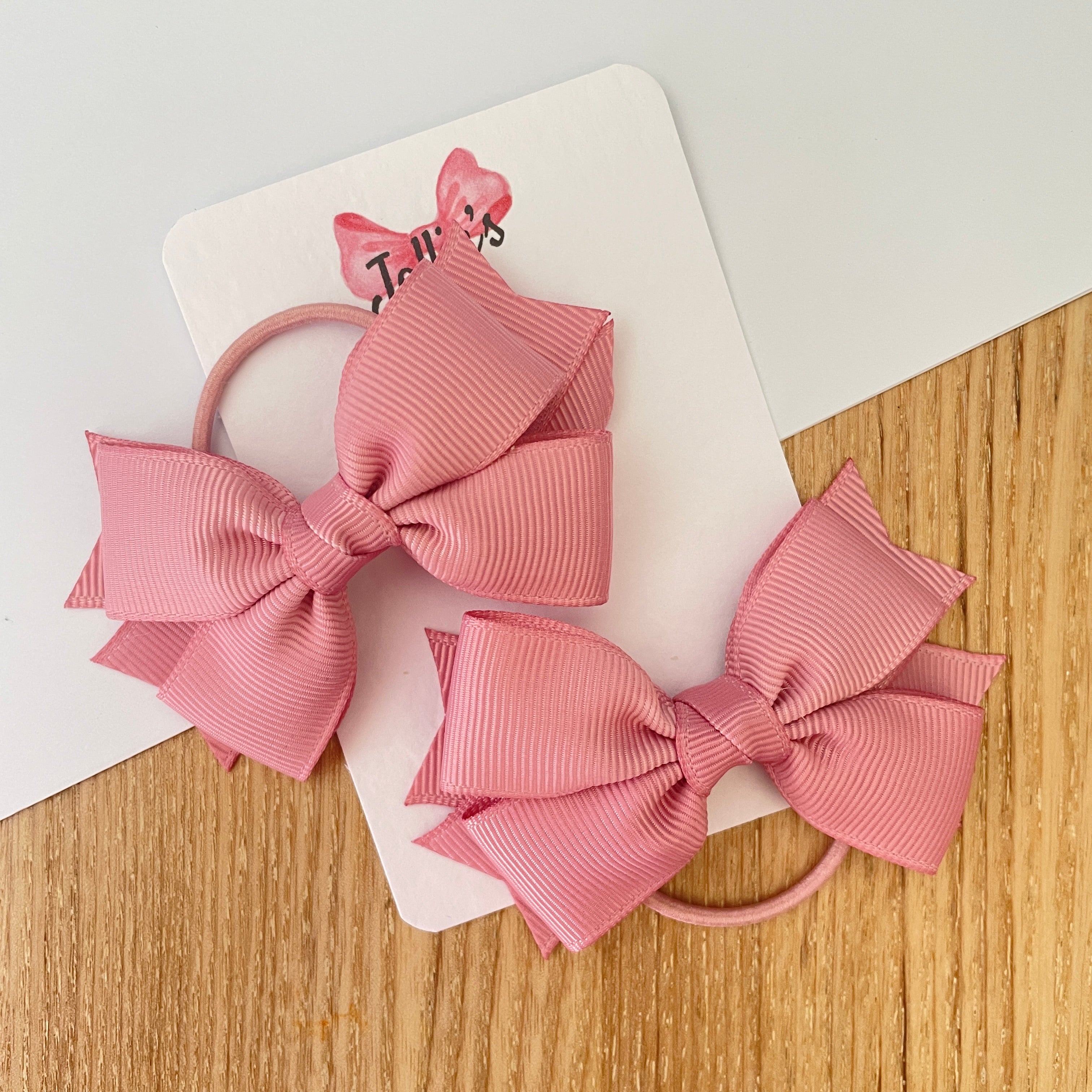 3" Quartz Layered Hair Bows (Pair) – Grosgrain with Thin Elastic