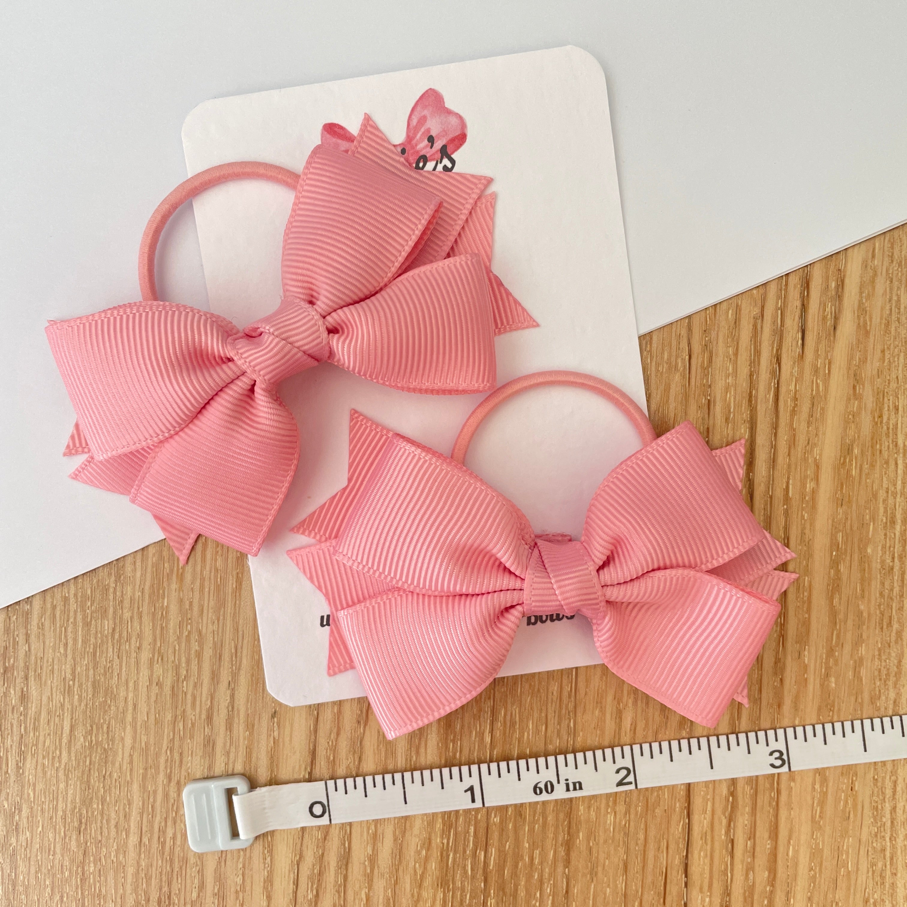 3" Peony Layered Hair Bows (Pair) – Grosgrain with Thin Elastic