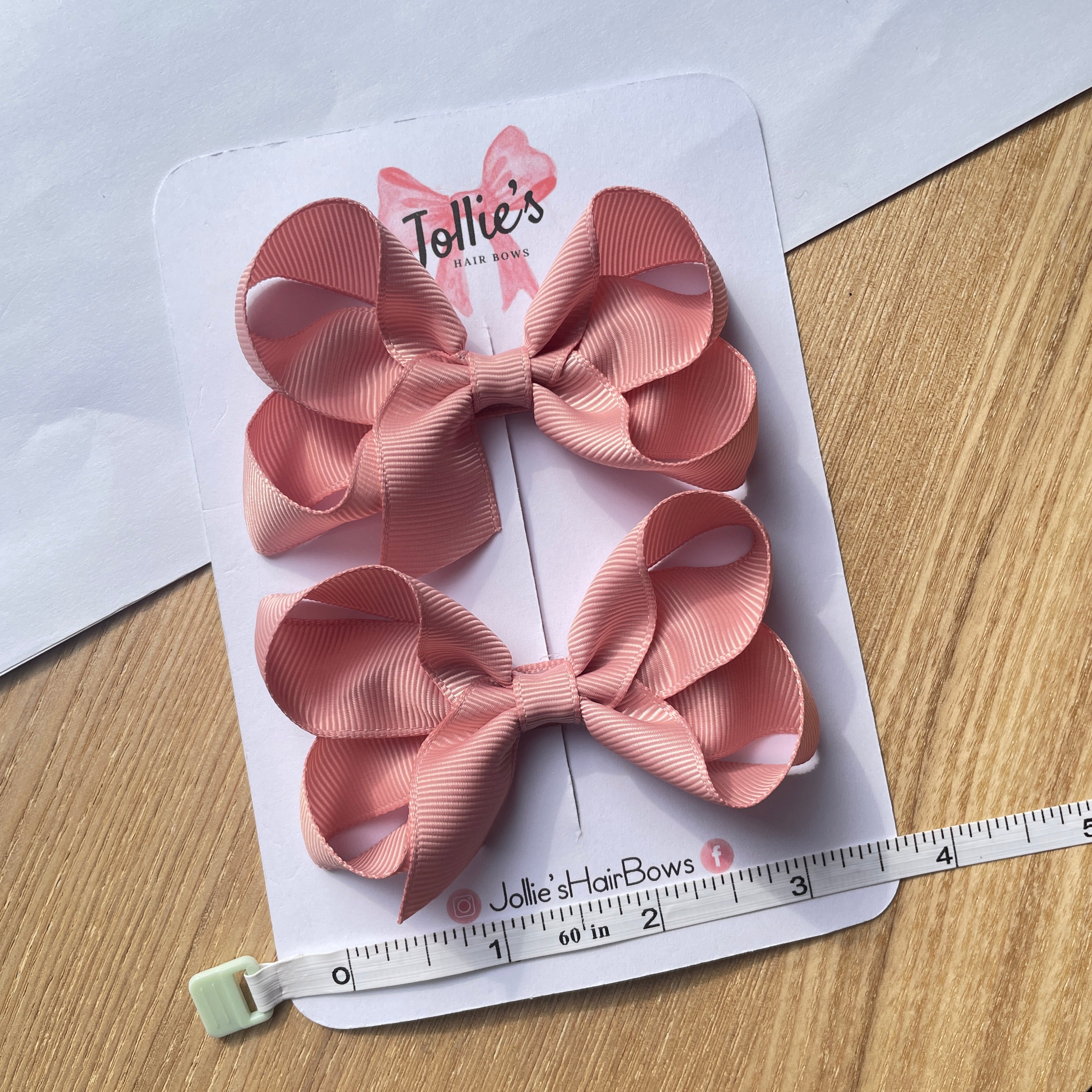 3" Sweet Nectar Twisted Hair Bow Pair – Grosgrain Ribbon Clips for Girls