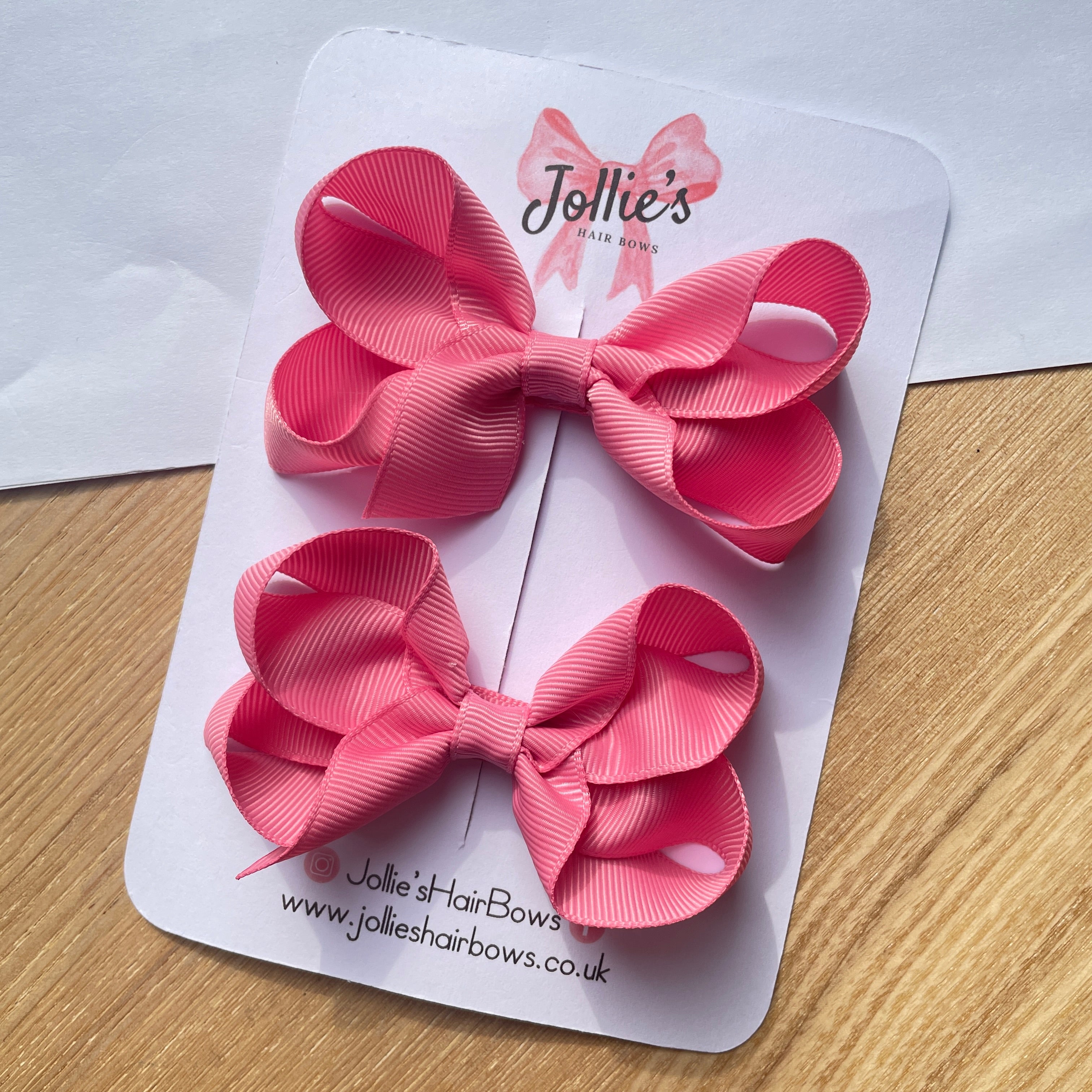 3" Fantasy Rose Twisted Hair Bow Pair – Grosgrain Ribbon Clips for Girls