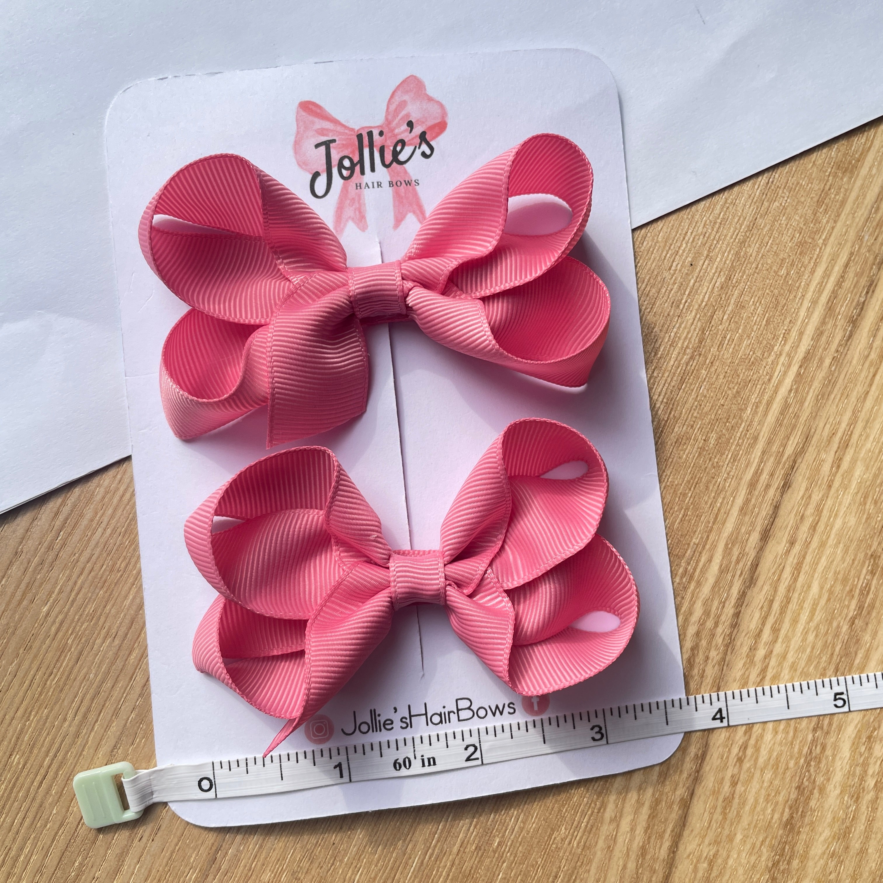 3" Fantasy Rose Twisted Hair Bow Pair – Grosgrain Ribbon Clips for Girls