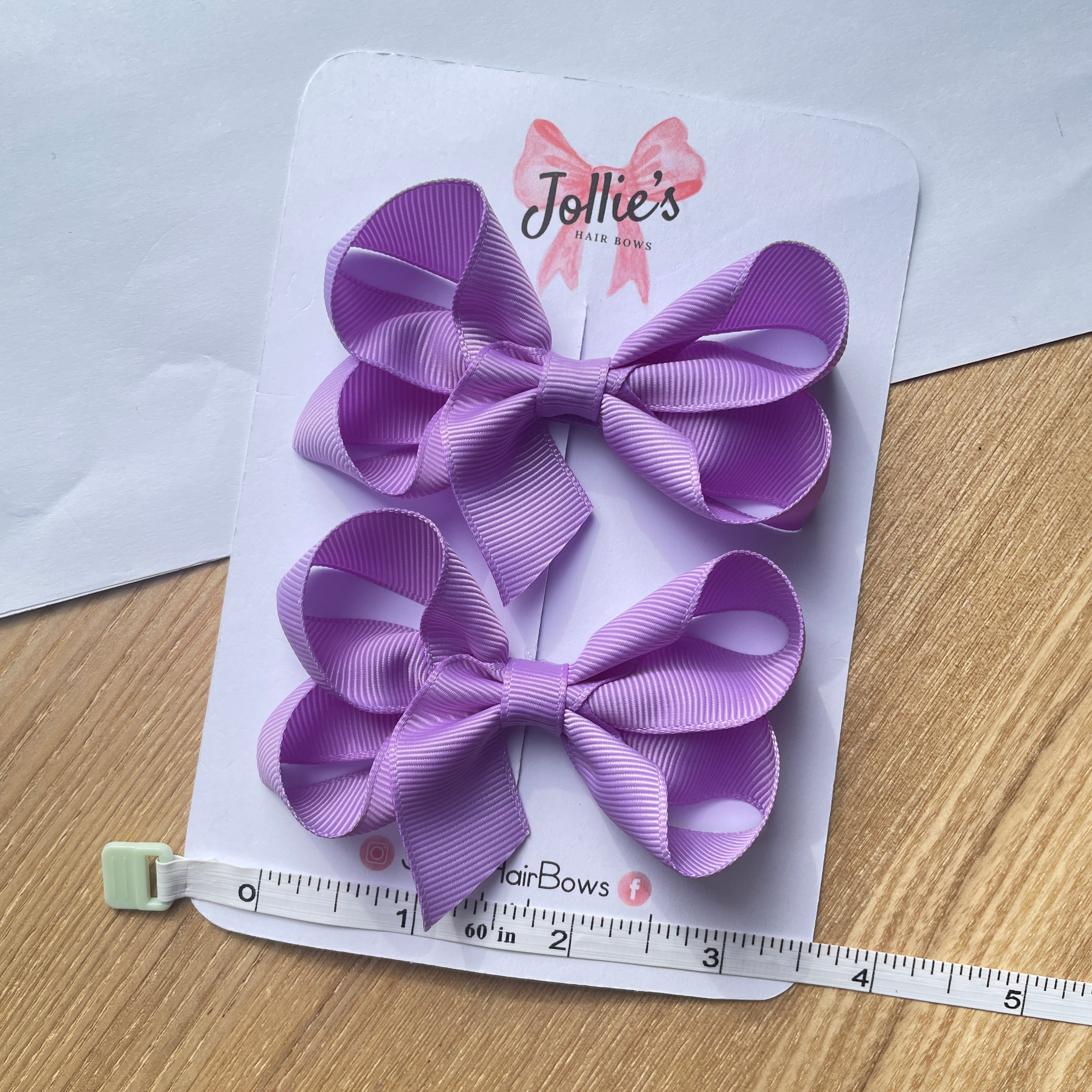 3" Hyacinth Twisted Hair Bow Pair – Grosgrain Ribbon Clips for Girls