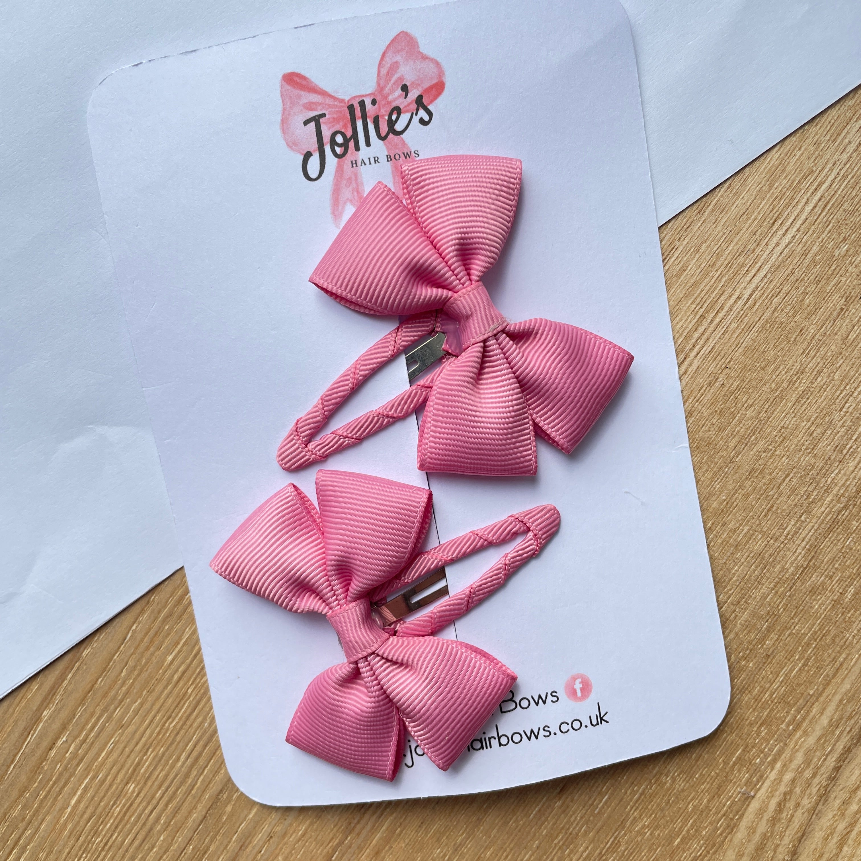 2.5" Wild Rose Classic Snap Clips – Grosgrain Ribbon Hair Clips for Girls (Pair)