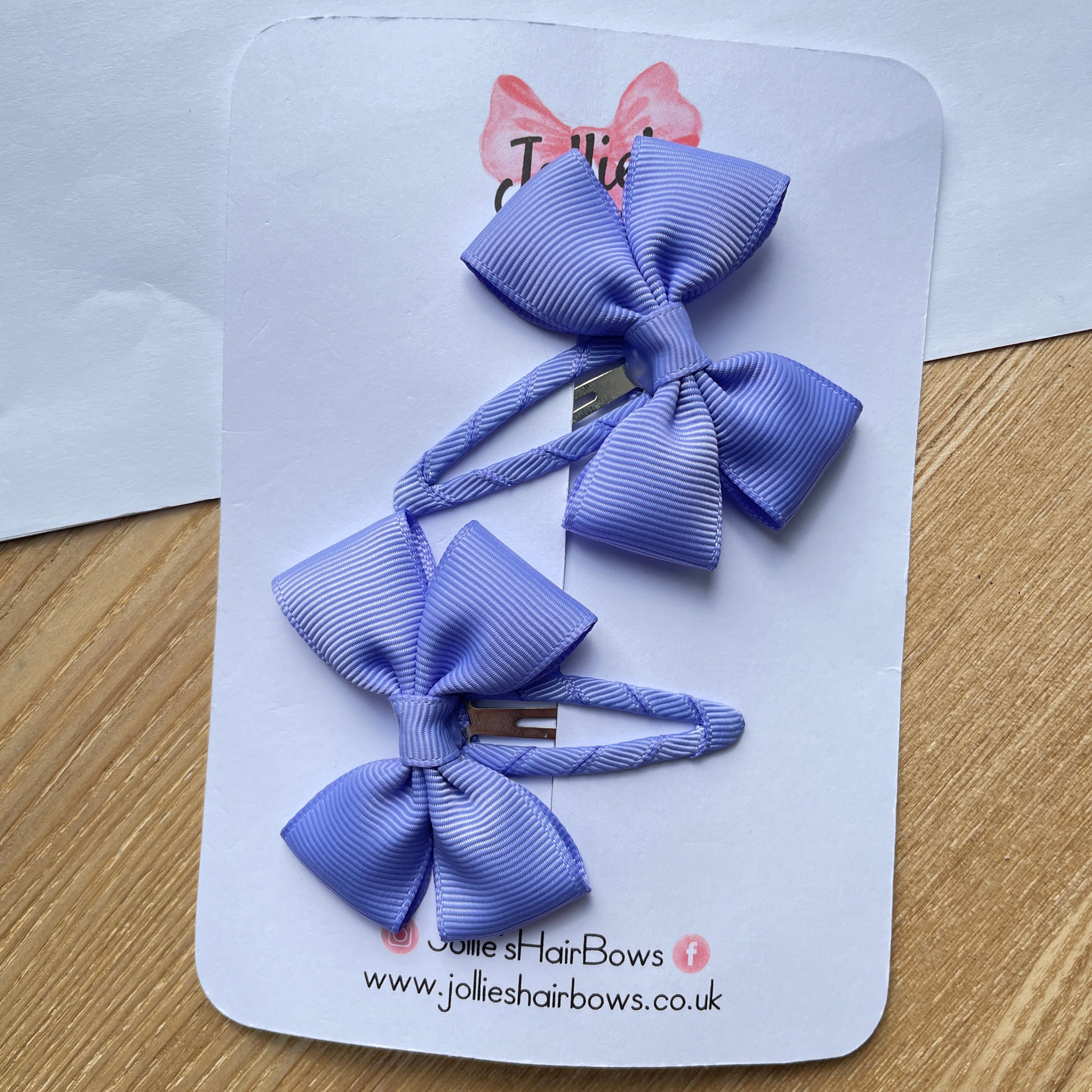 2.5" Iris Classic Snap Clips – Grosgrain Ribbon Hair Clips for Girls (Pair)