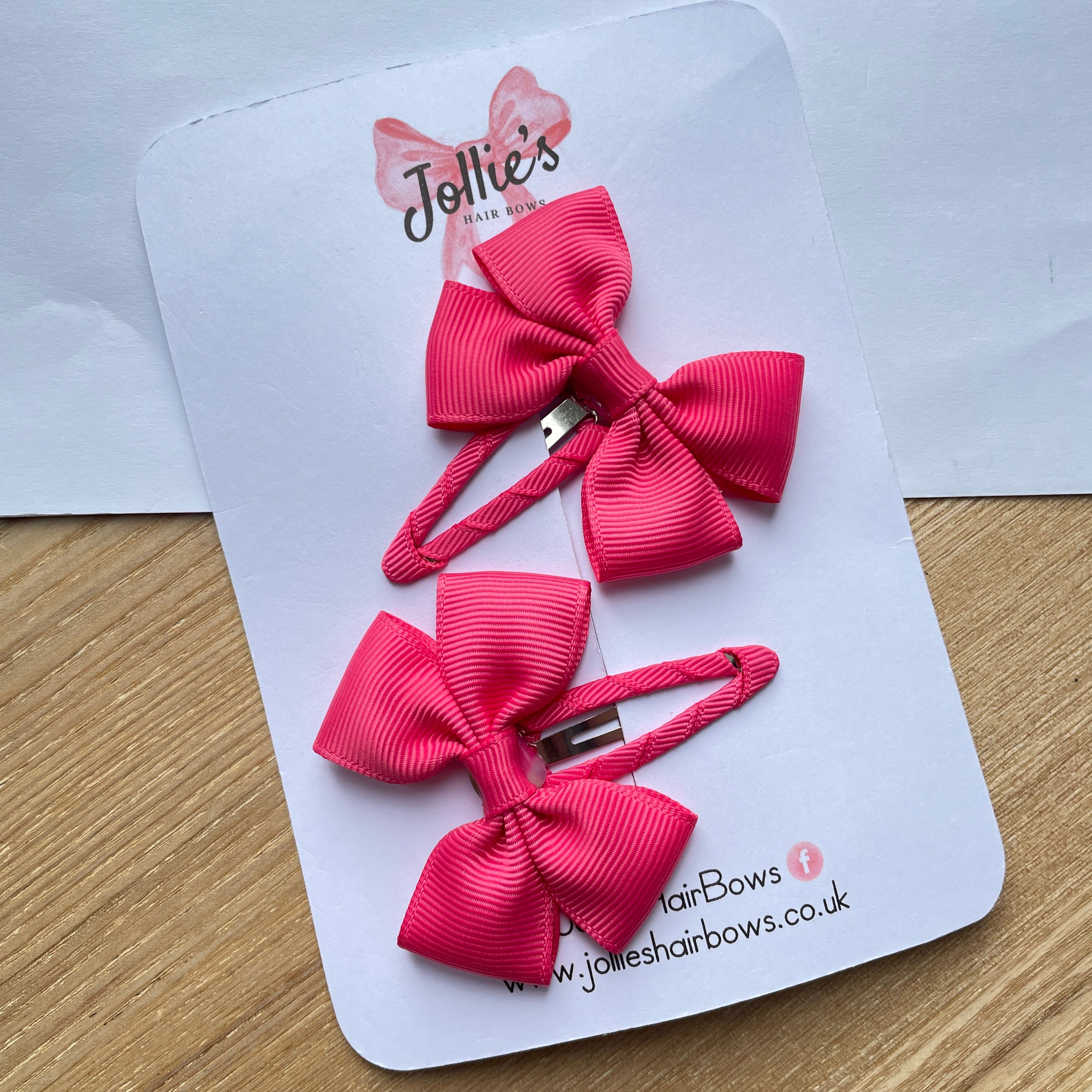 2.5" Camellia Rose Classic Snap Clips β Grosgrain Ribbon Hair Clips for Girls (Pair)
