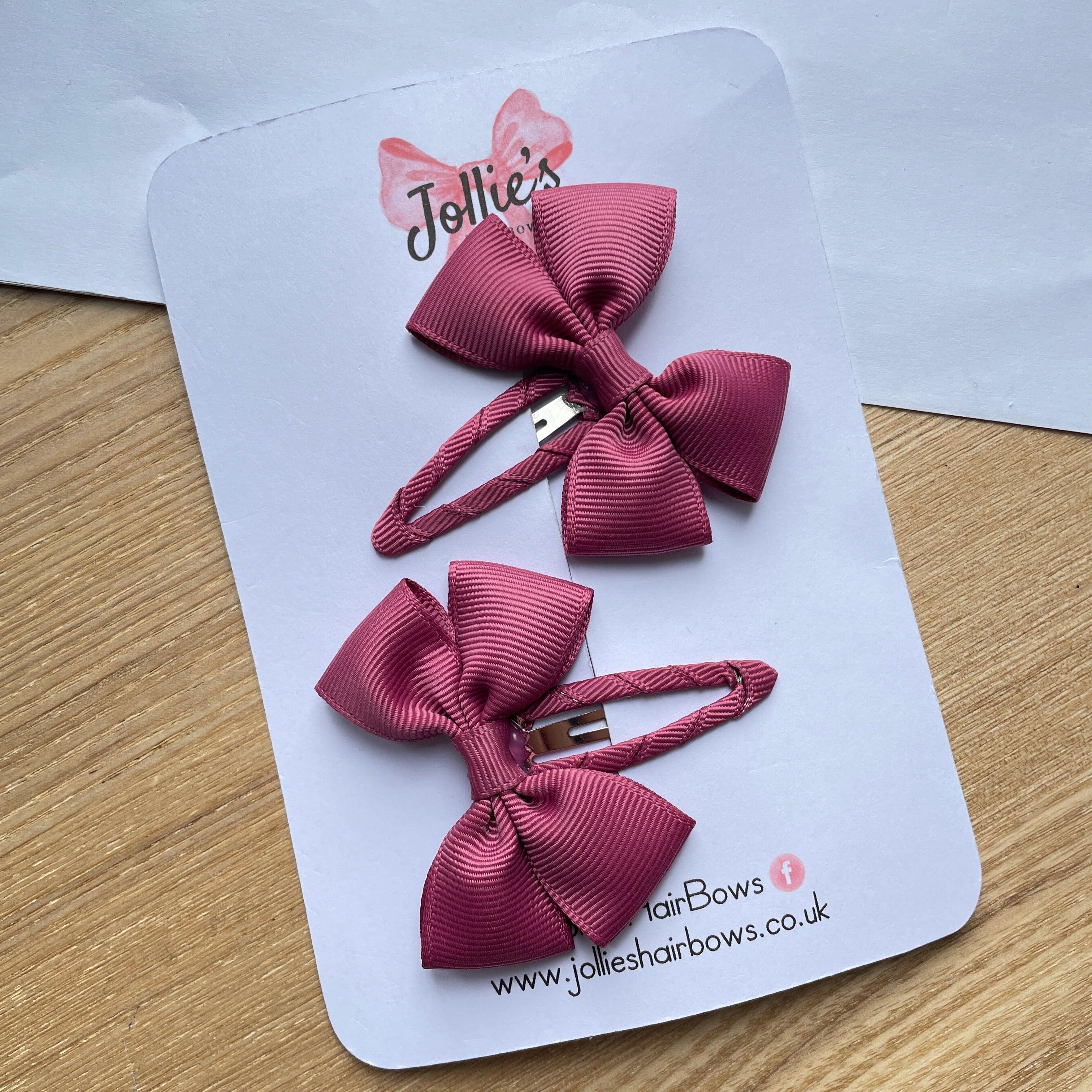2.5" Victorian Rose Classic Snap Clips – Grosgrain Ribbon Hair Clips for Girls (Pair)