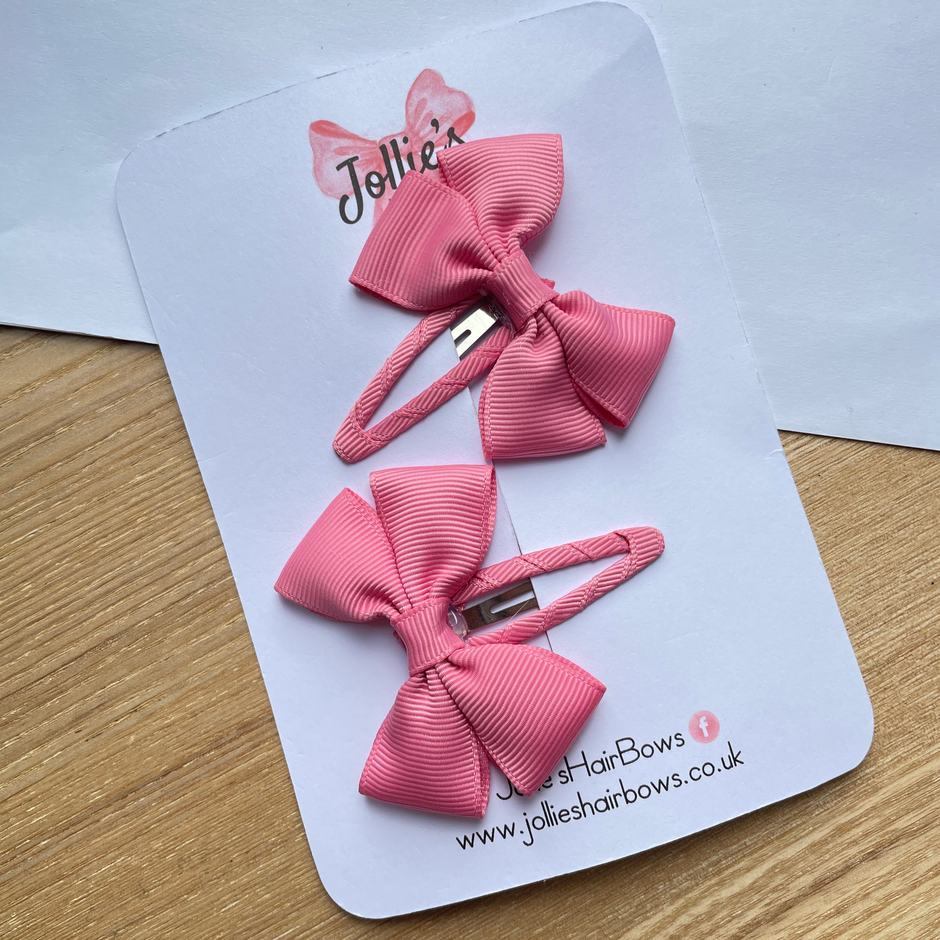 2.5" Fantasy Rose Classic Snap Clips β Grosgrain Ribbon Hair Clips for Girls (Pair)