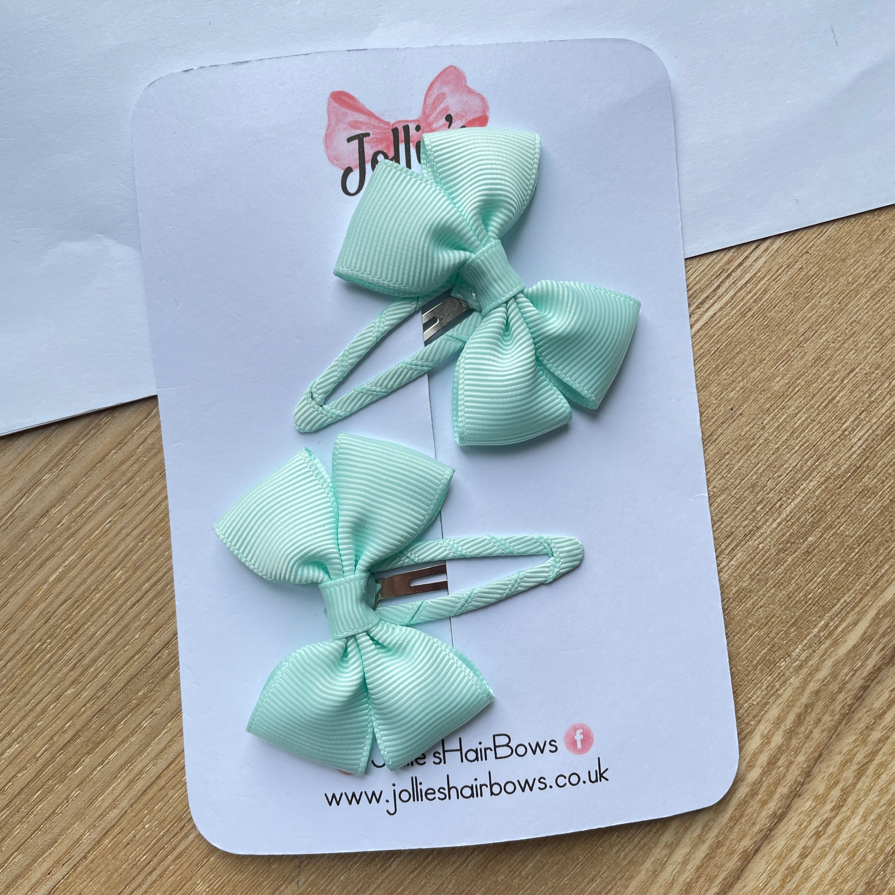 2.5" Crystalline Classic Snap Clips – Grosgrain Ribbon Hair Clips for Girls (Pair)
