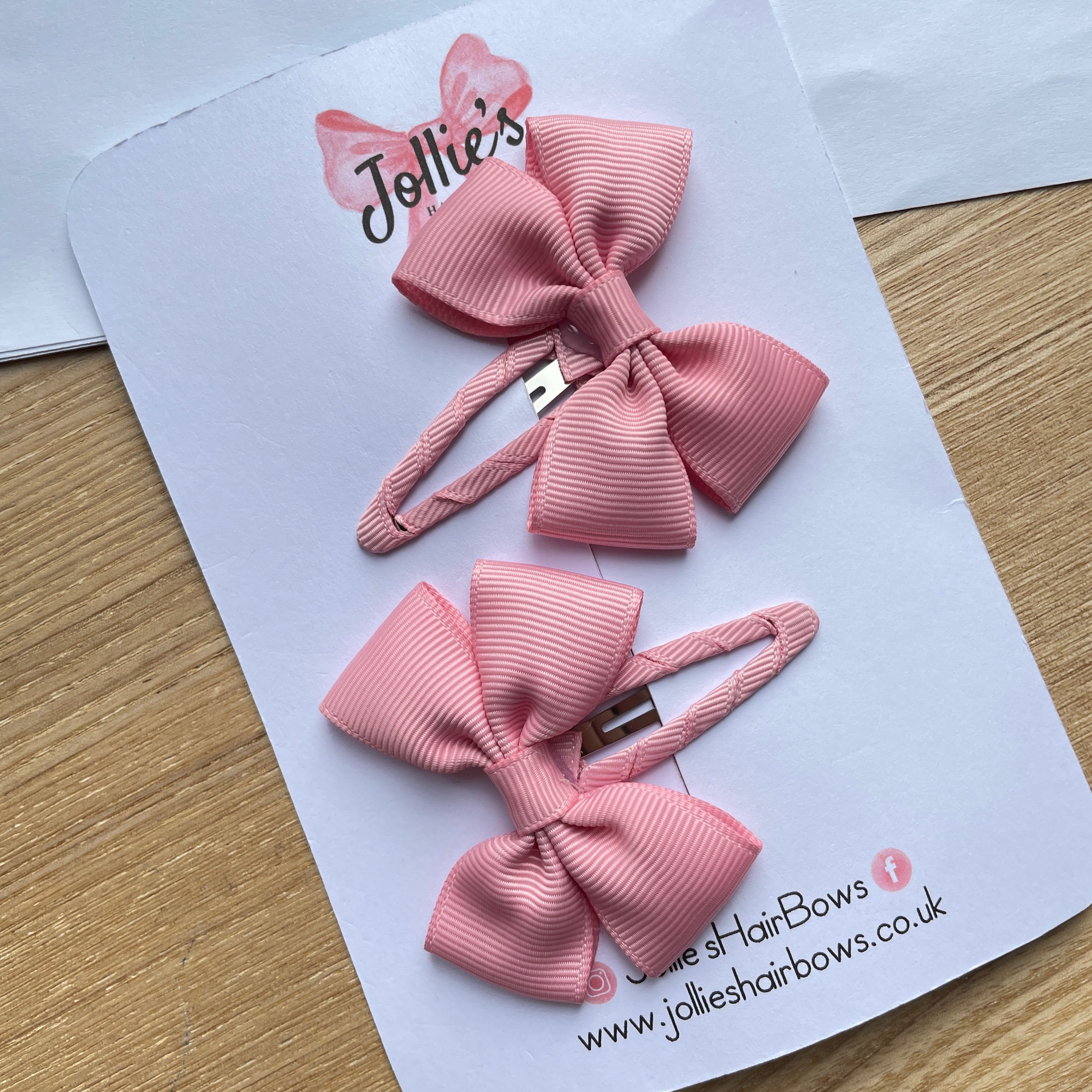 2.5" Peony Classic Snap Clips – Grosgrain Ribbon Hair Clips for Girls (Pair)