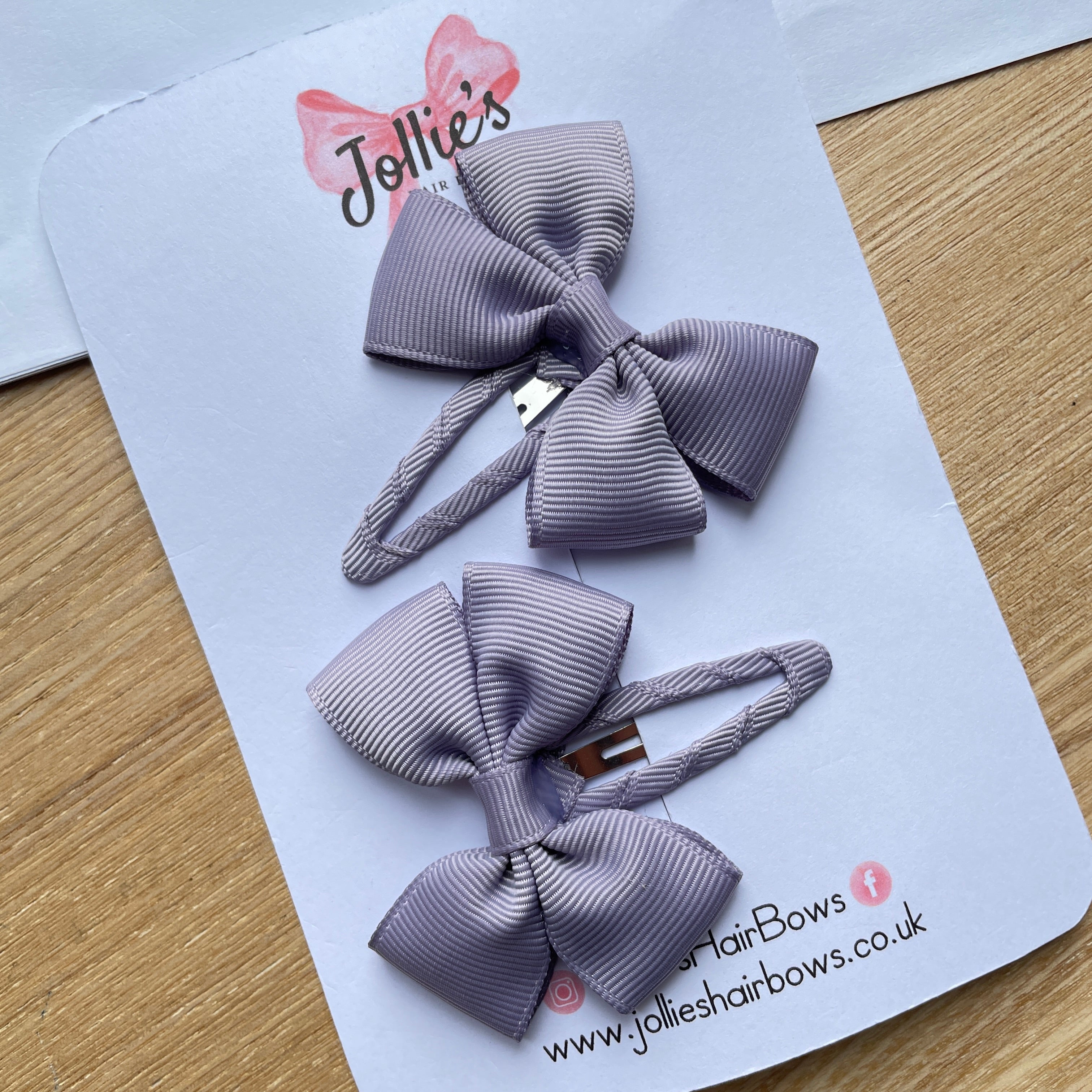 2.5" Thistle Classic Snap Clips – Grosgrain Ribbon Hair Clips for Girls (Pair)