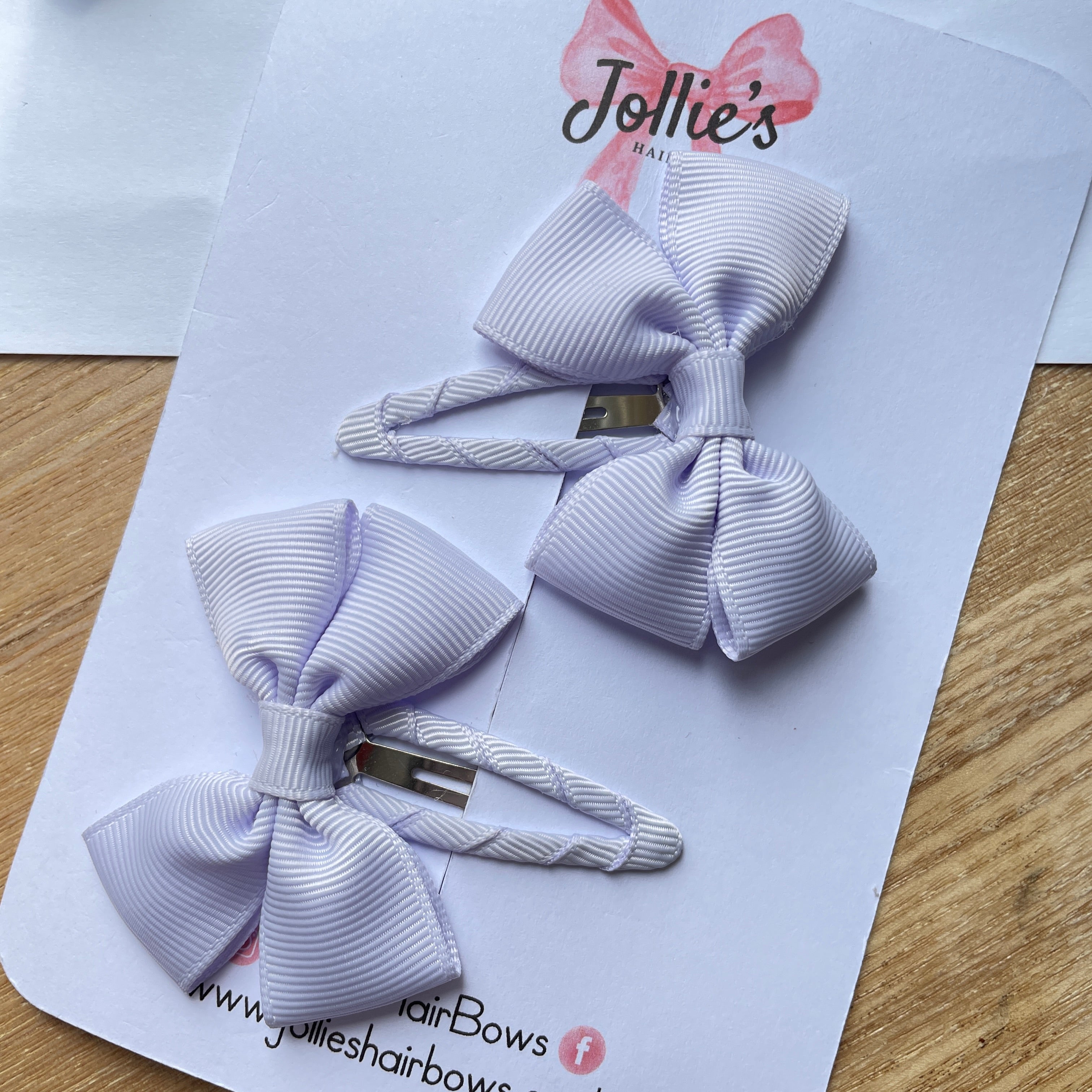 2.5" Lilac Mist Classic Snap Clips – Grosgrain Ribbon Hair Clips for Girls (Pair)