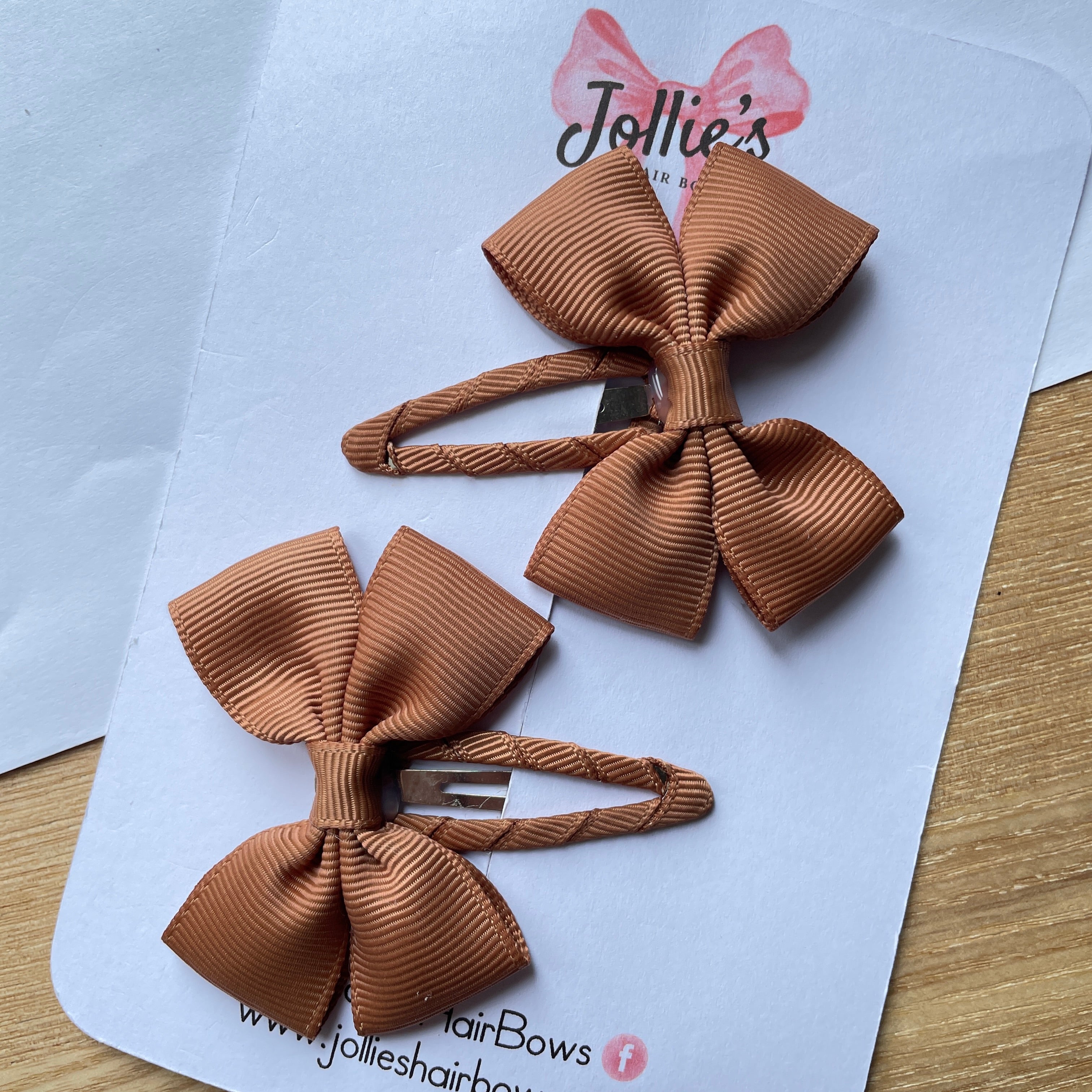 2.5" Chipmunk Classic Snap Clips – Grosgrain Ribbon Hair Clips for Girls (Pair)
