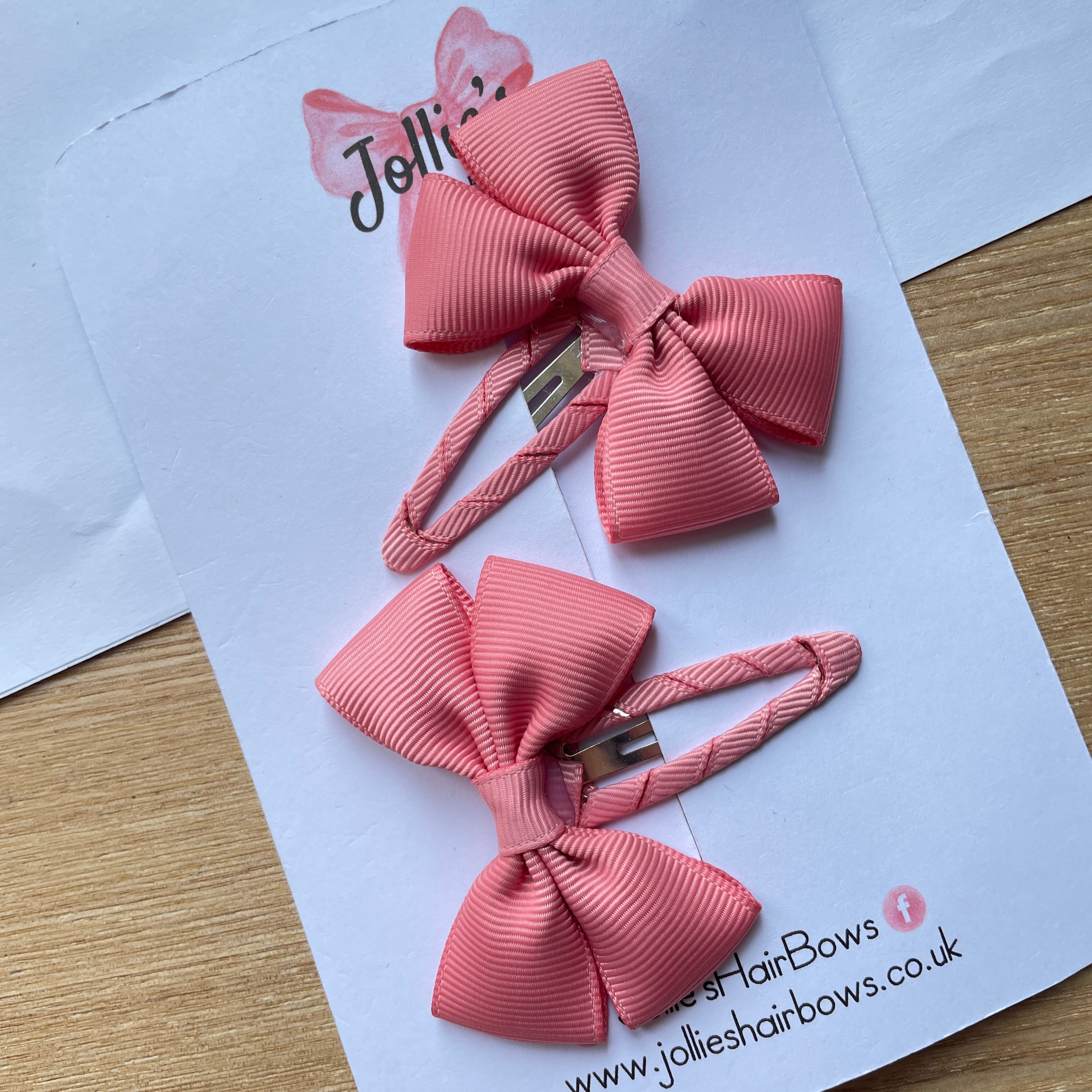 2.5" Dusty Rose Classic Snap Clips β Grosgrain Ribbon Hair Clips for Girls (Pair)