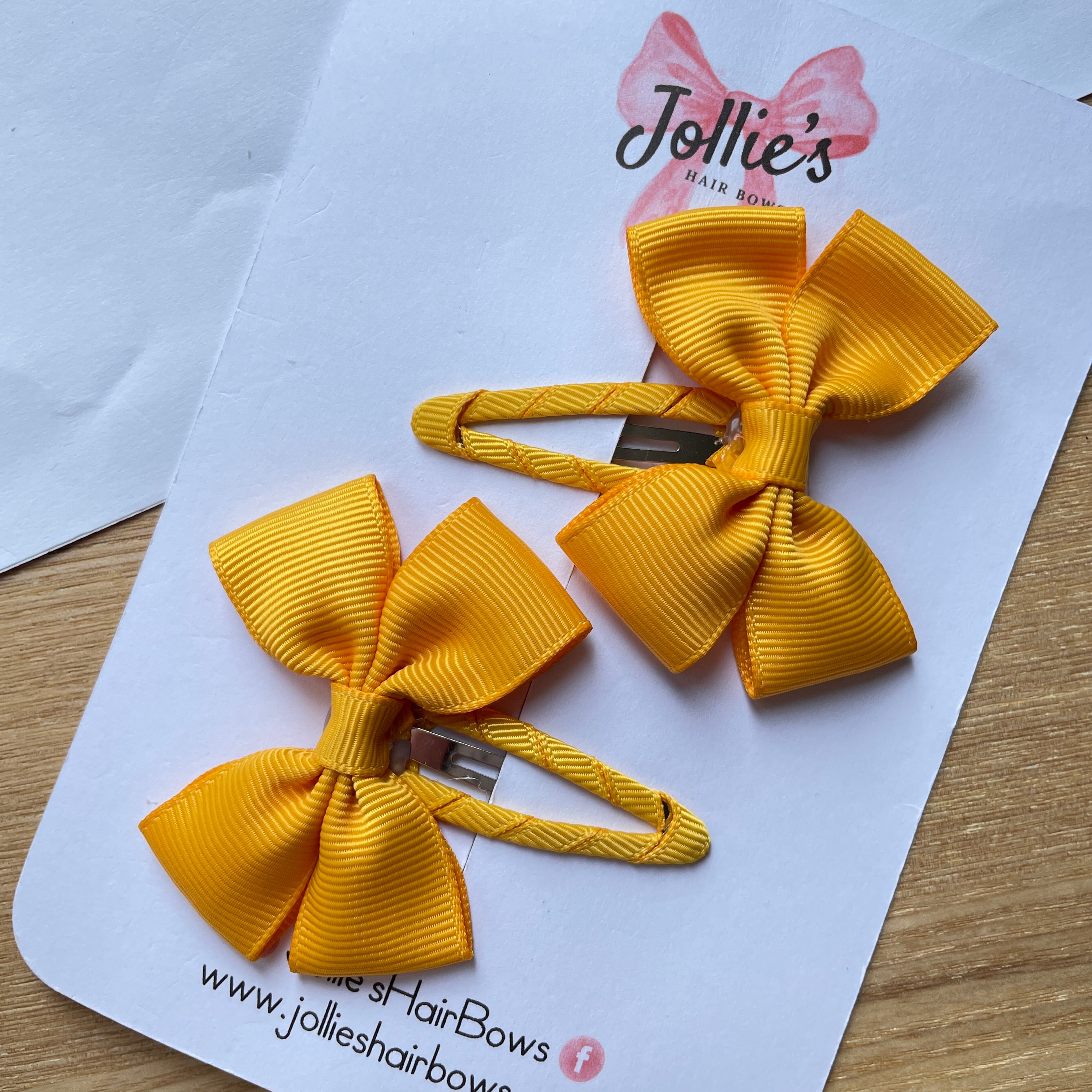 2.5" Dandelion Classic Snap Clips – Grosgrain Ribbon Hair Clips for Girls (Pair)