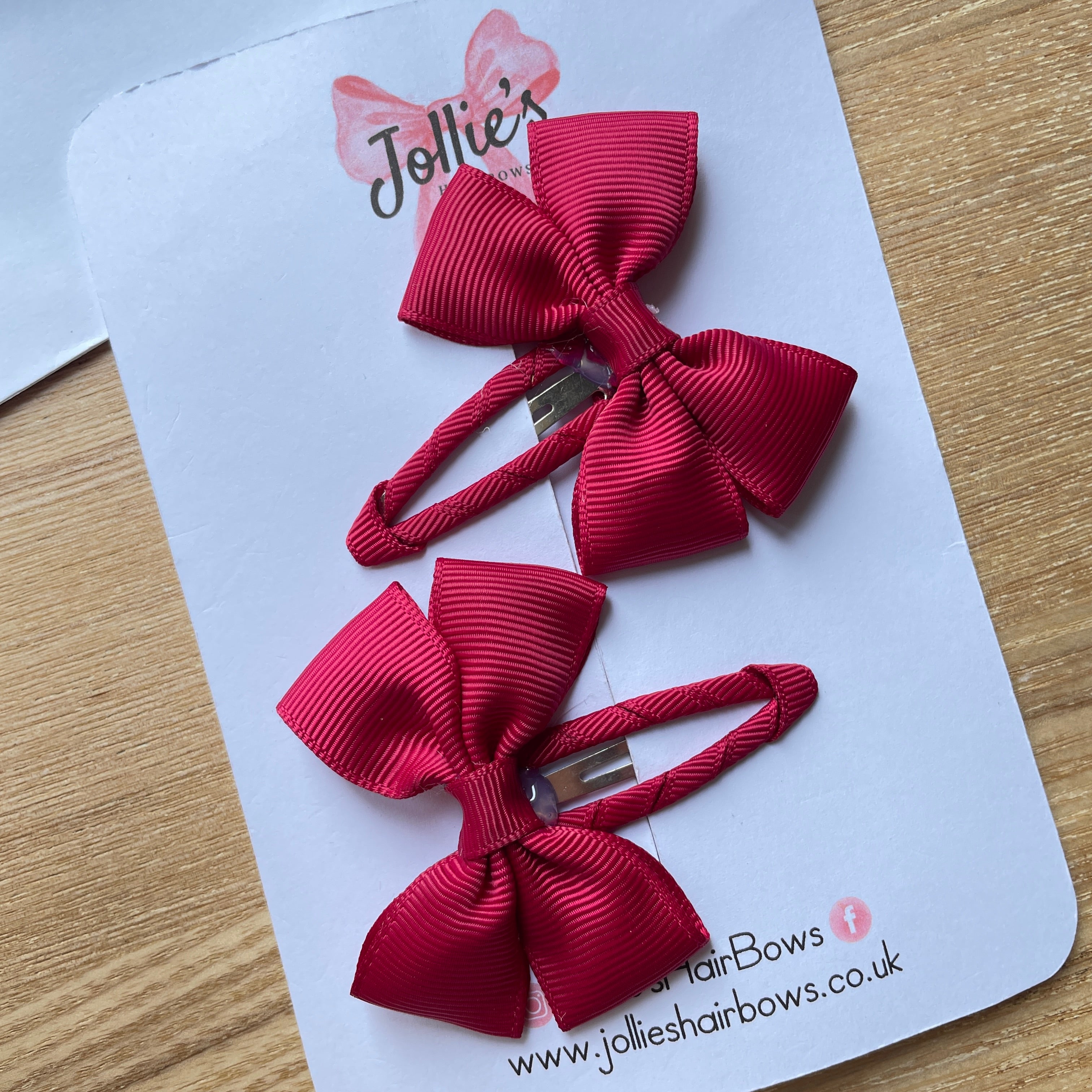 2.5" Beauty Classic Snap Clips – Grosgrain Ribbon Hair Clips for Girls (Pair)