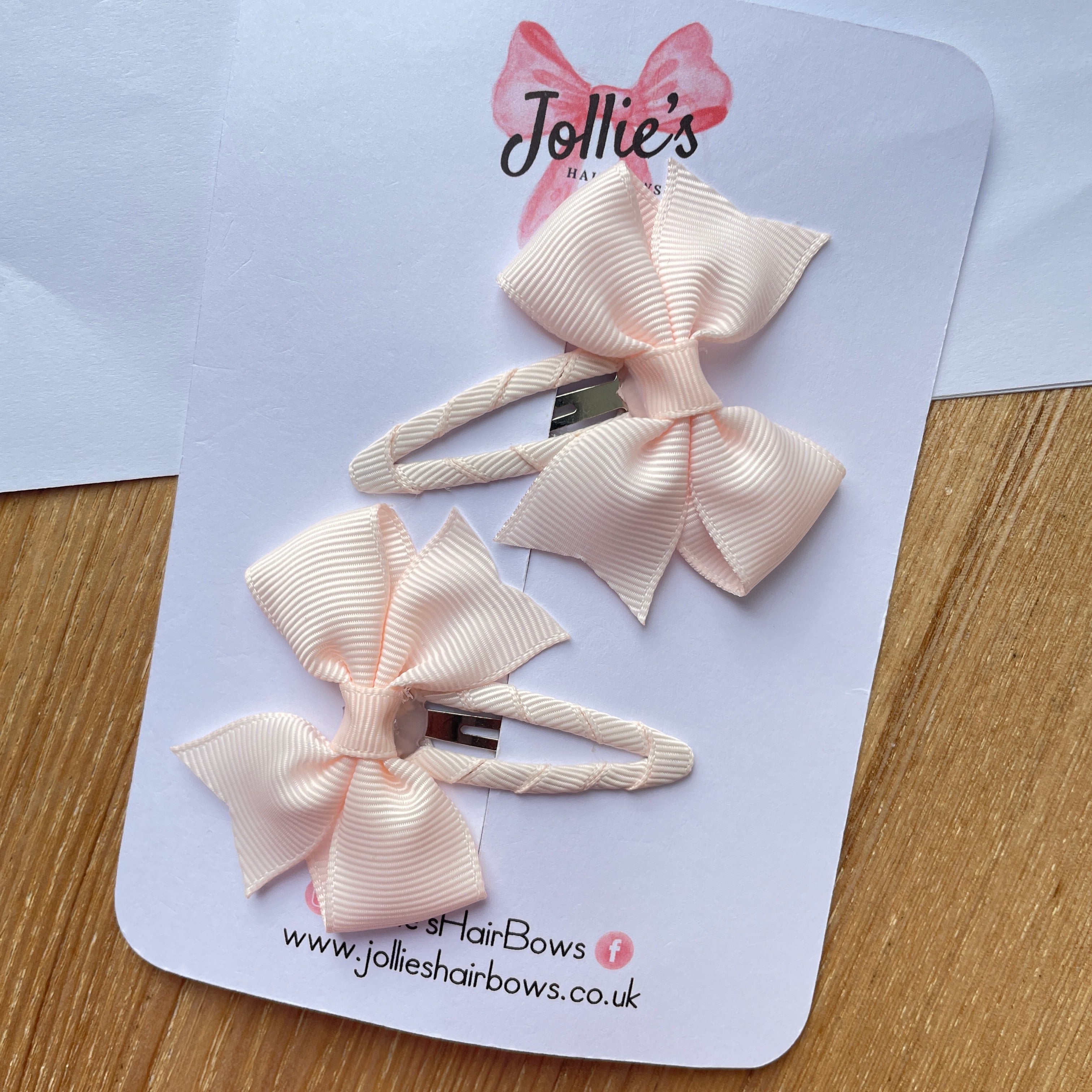 2.5" Sideshow Rose Bow Snap Clips – Grosgrain Ribbon Hair Clips for Girls (Set of 2)