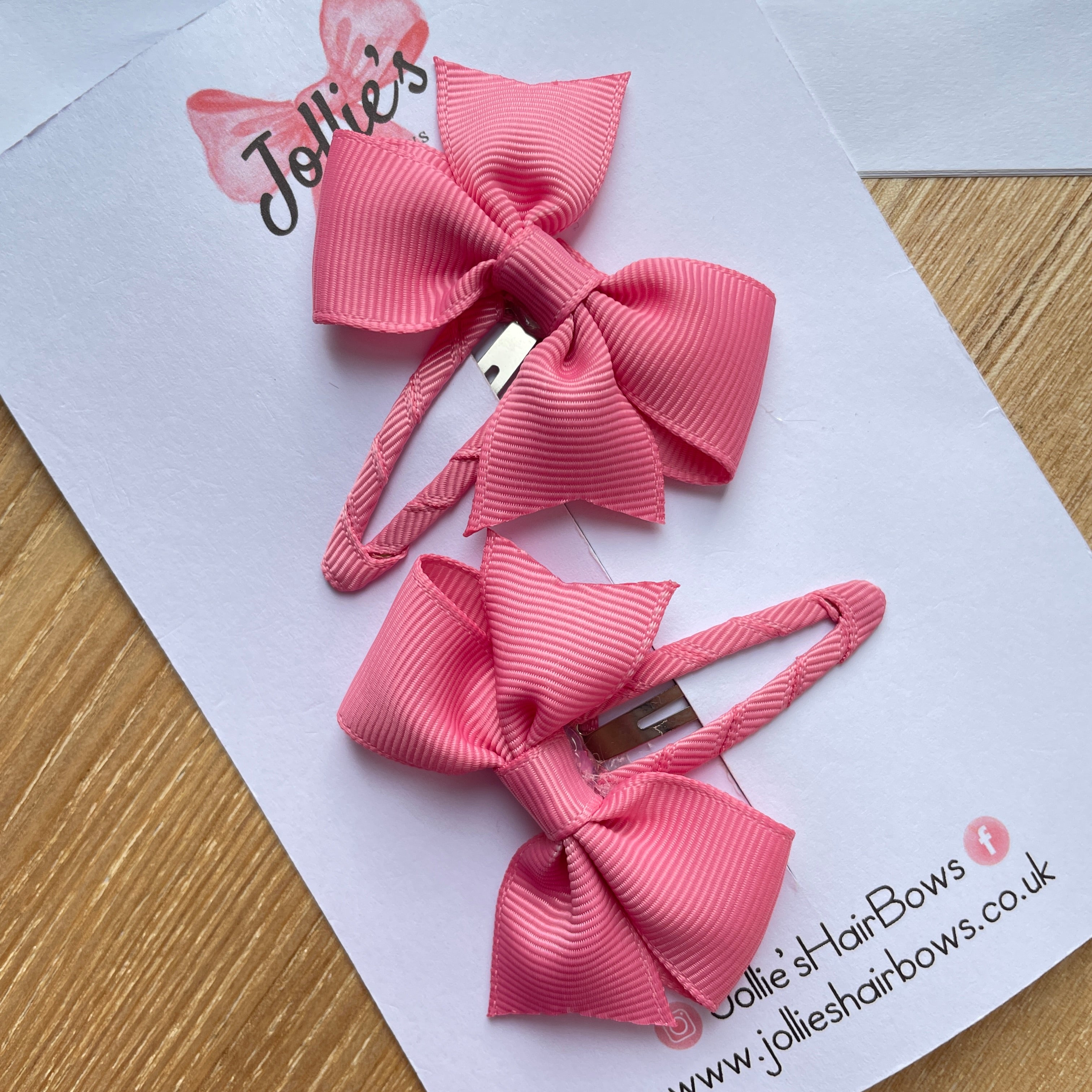 2.5" Fantasy Rose Bow Snap Clips β Grosgrain Ribbon Hair Clips for Girls (Set of 2)