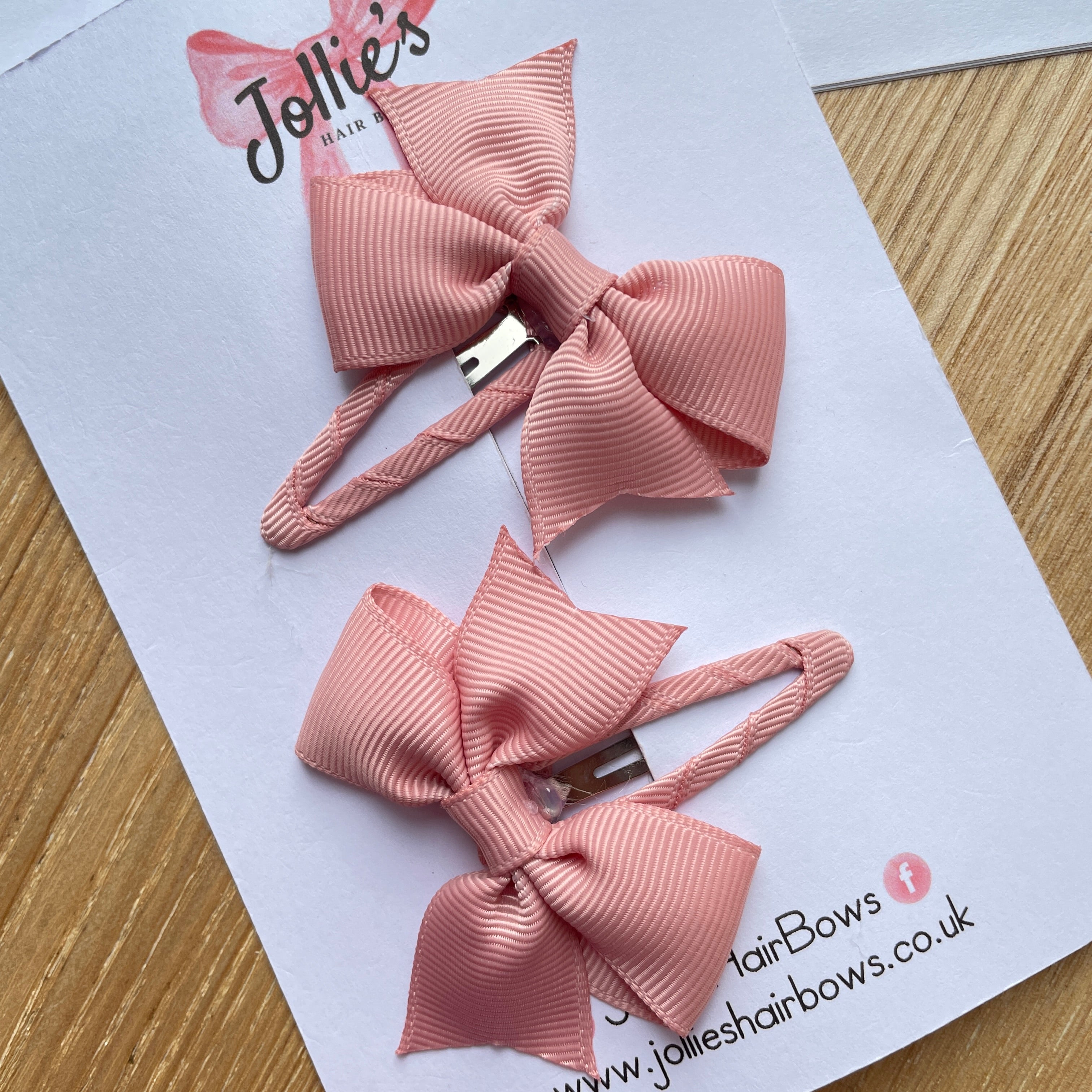 2.5" Sweet Nectar Bow Snap Clips – Grosgrain Ribbon Hair Clips for Girls (Set of 2)