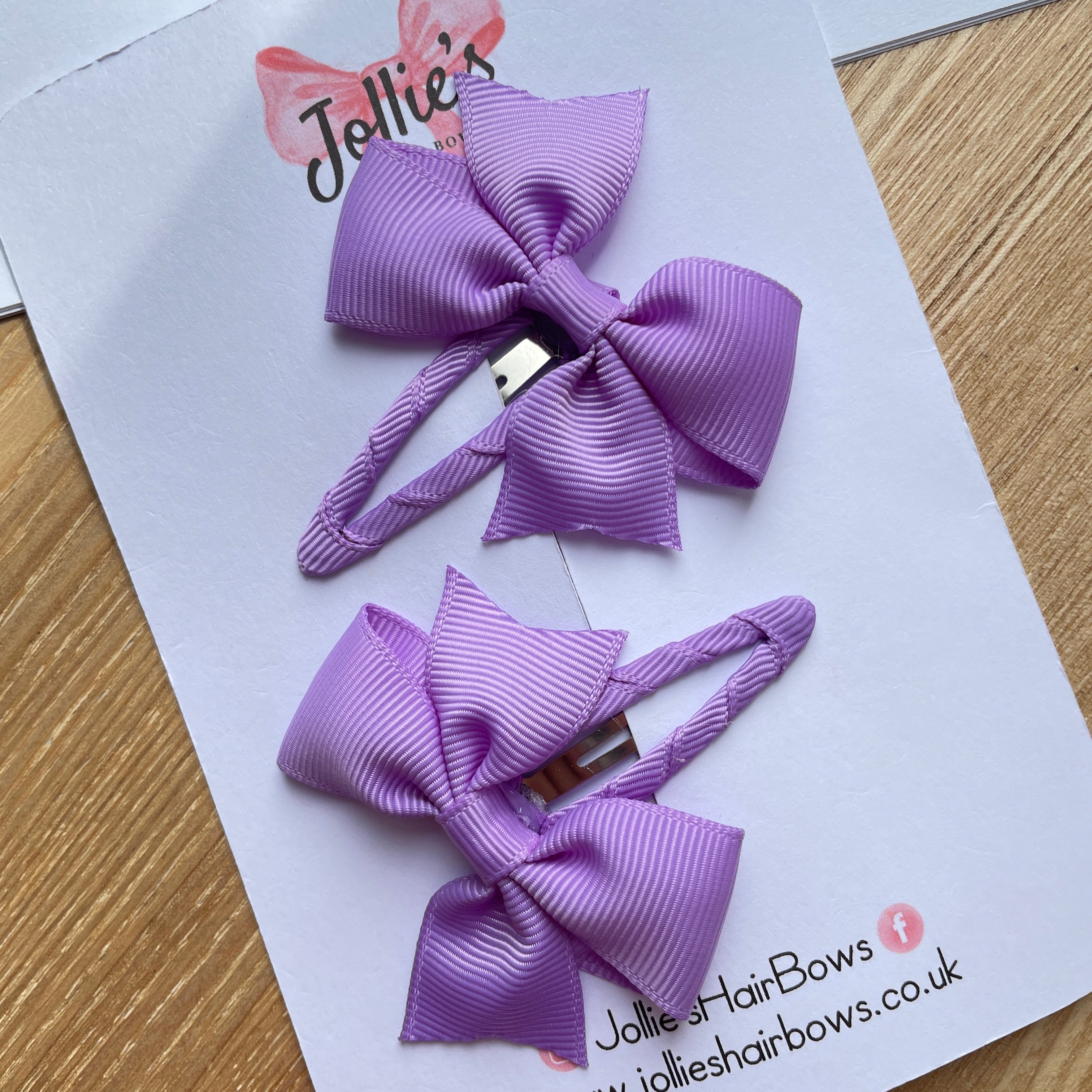 2.5" Hyacinth Bow Snap Clips – Grosgrain Ribbon Hair Clips for Girls (Set of 2)