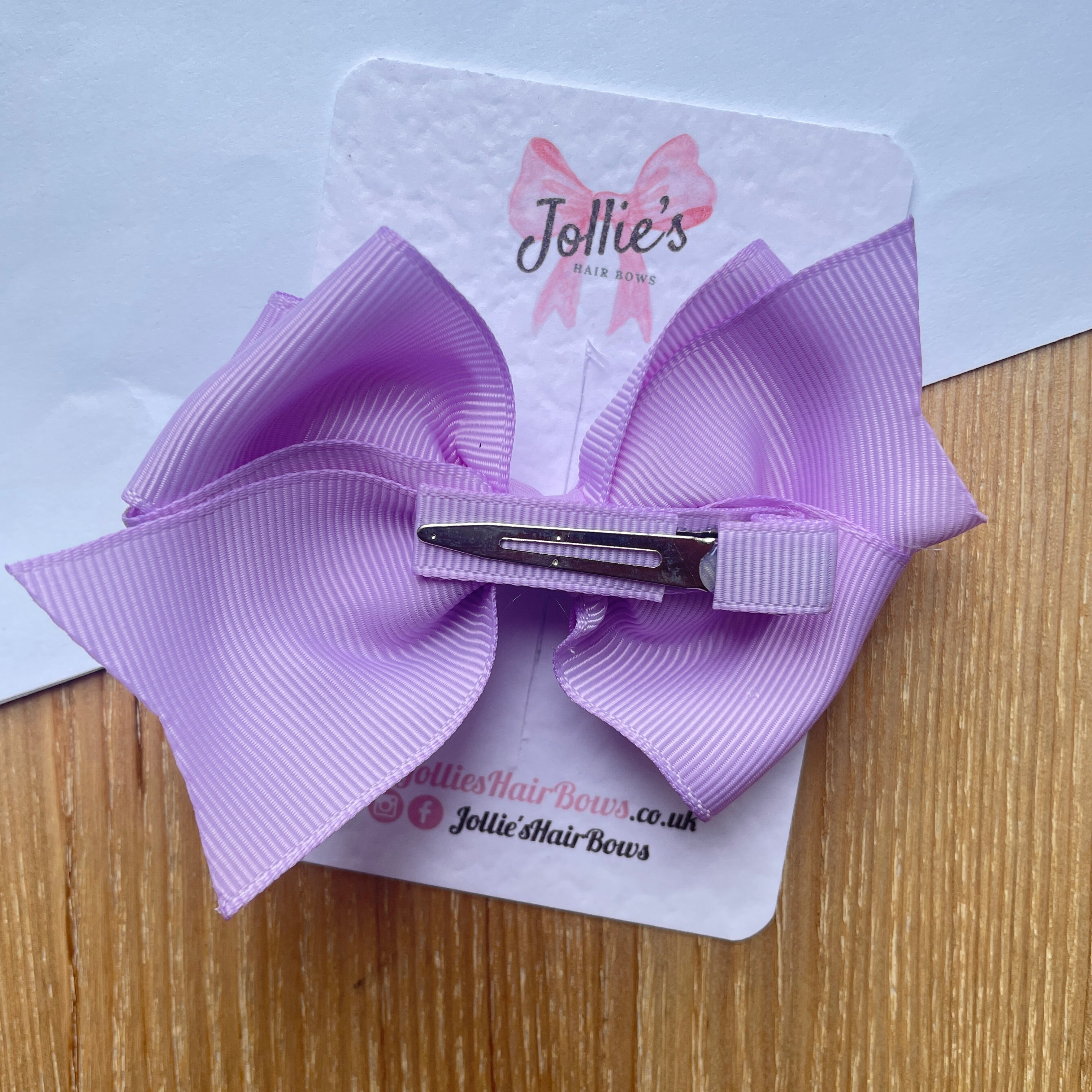 4" Light Orchid Triple Layer Hair Bow – Grosgrain Ribbon with Lined Alligator Clip