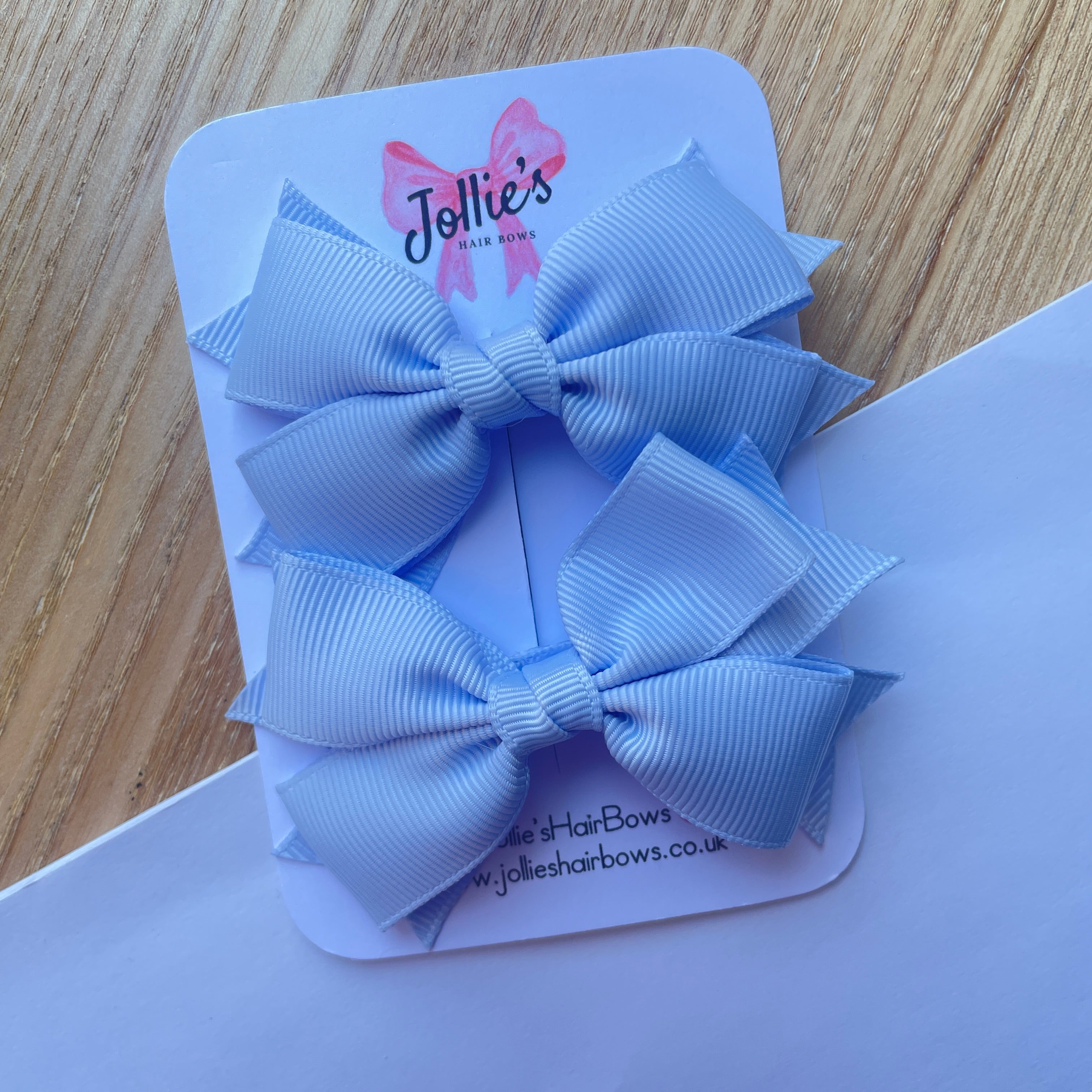 3" Bluebell Layered Hair Bows (Pair) β Grosgrain with Alligator Clip