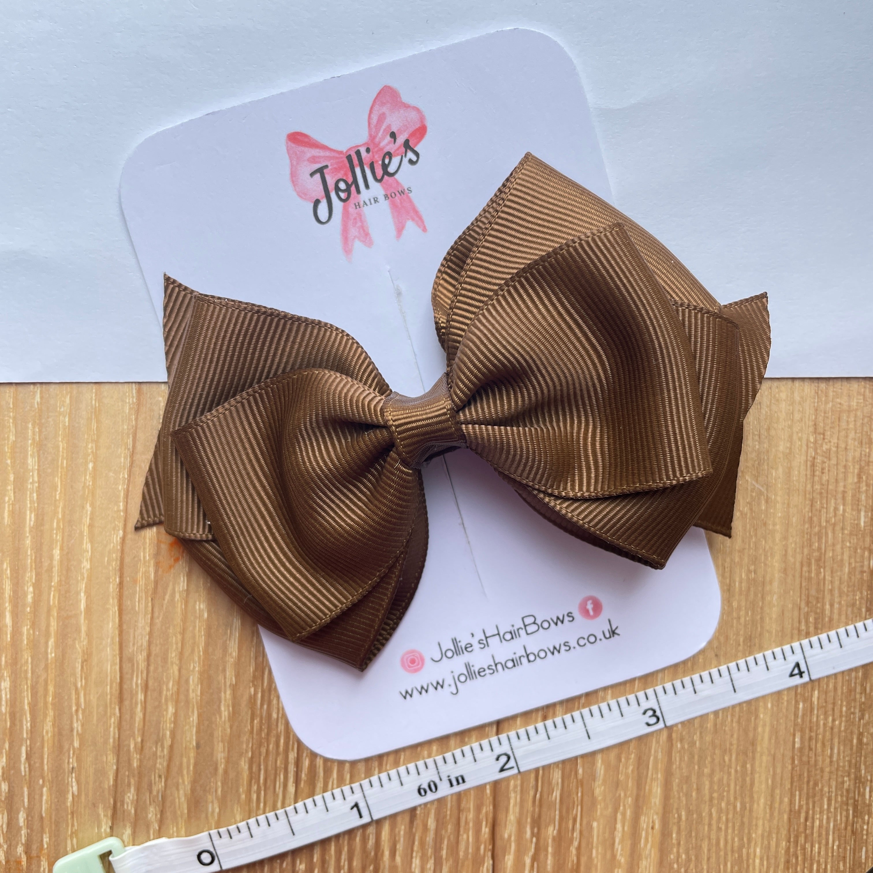 4" Turftan Triple Layer Hair Bow – Grosgrain Ribbon with Lined Alligator Clip