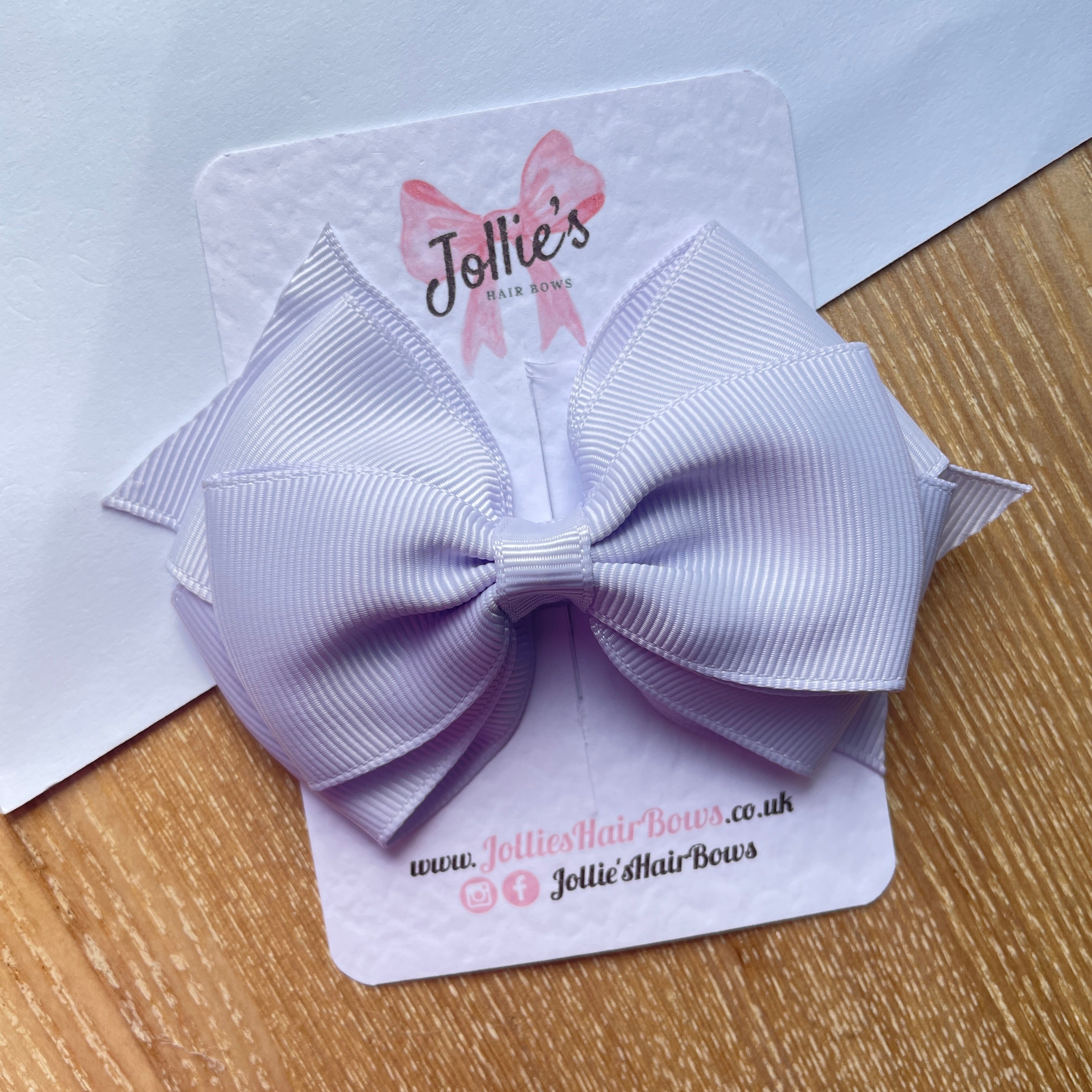 4" Lilac Mist Triple Layer Hair Bow – Grosgrain Ribbon with Lined Alligator Clip