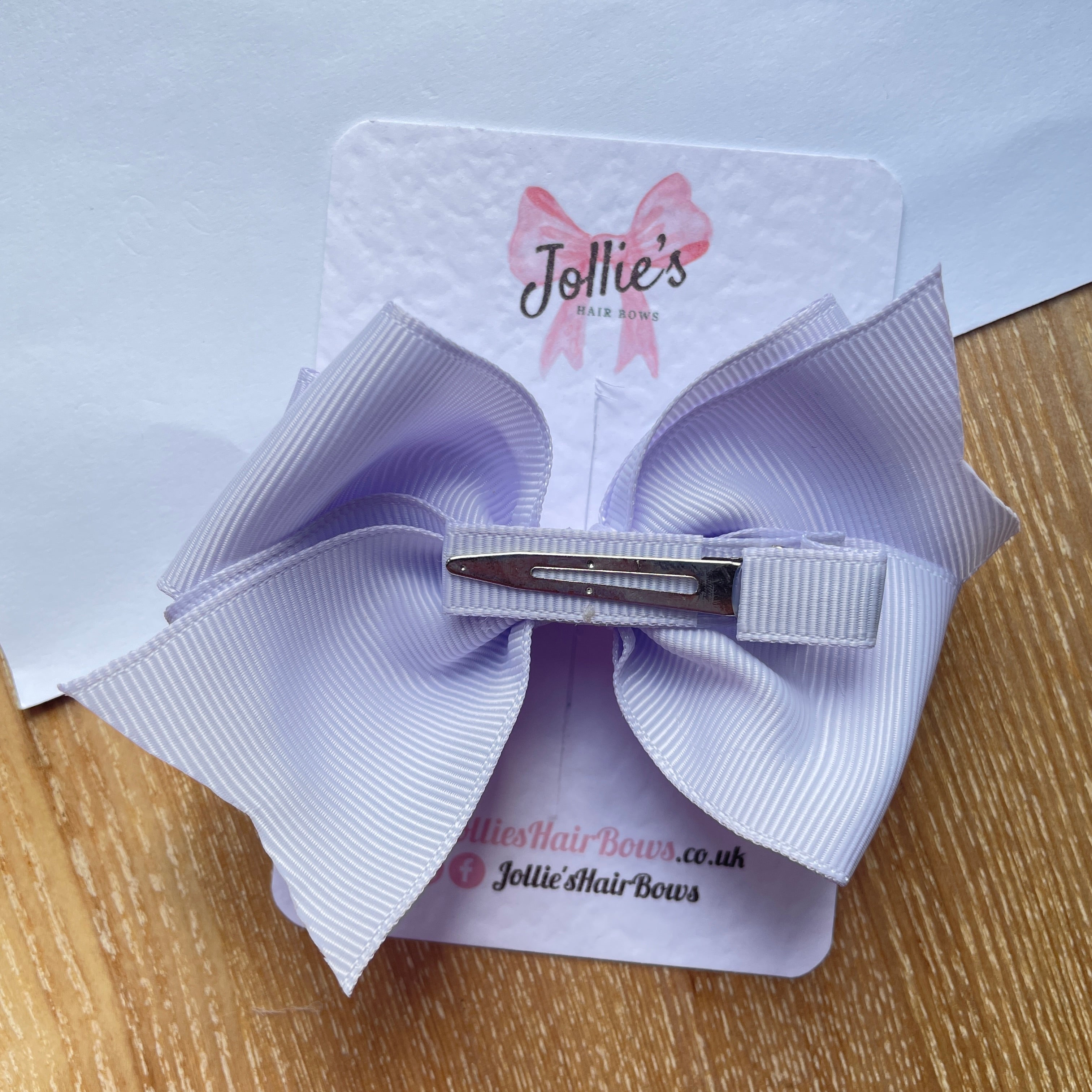 4" Lilac Mist Triple Layer Hair Bow – Grosgrain Ribbon with Lined Alligator Clip