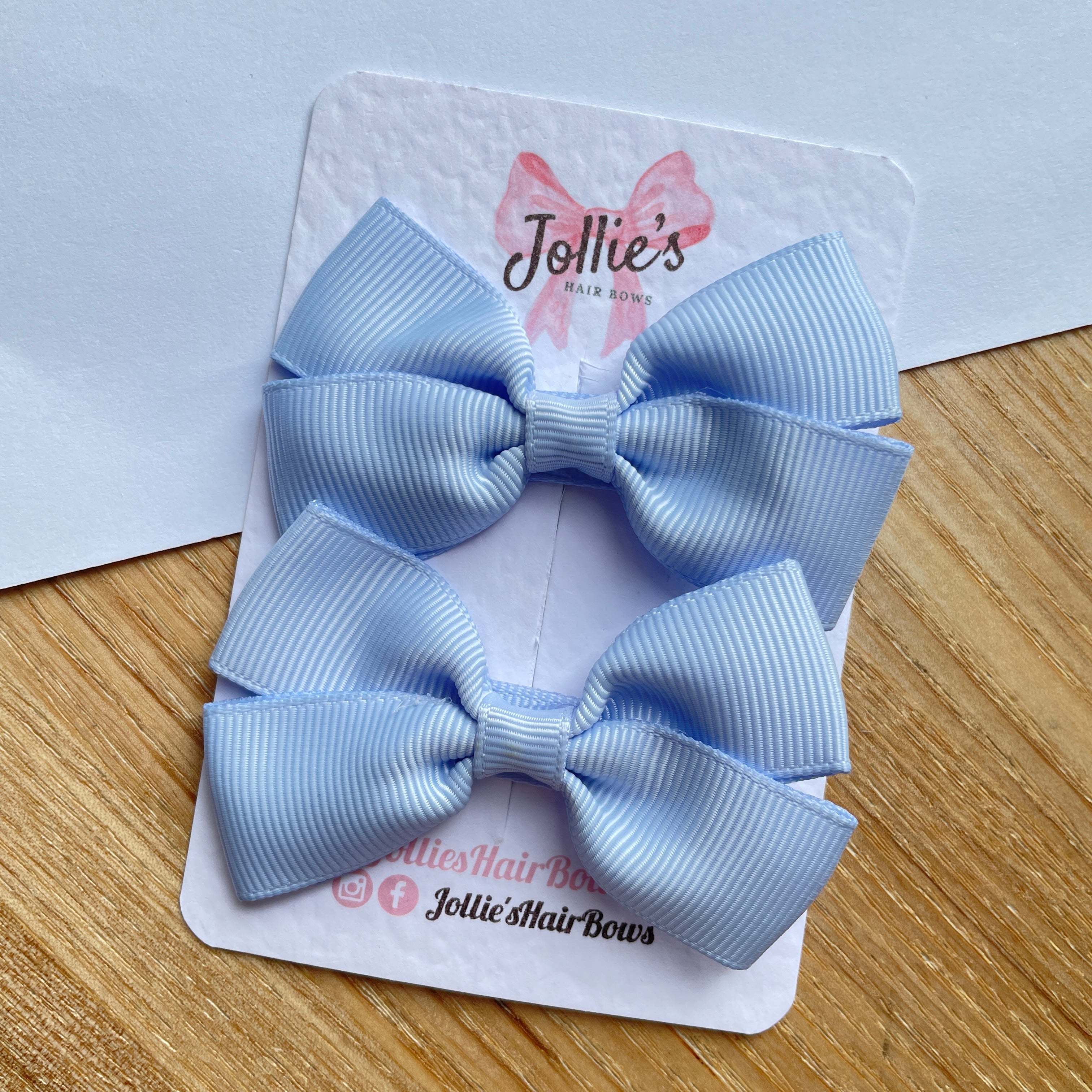 2.75" Bluebell Classic Hair Bows (Pair) – Grosgrain Ribbon with Lined Alligator Clips