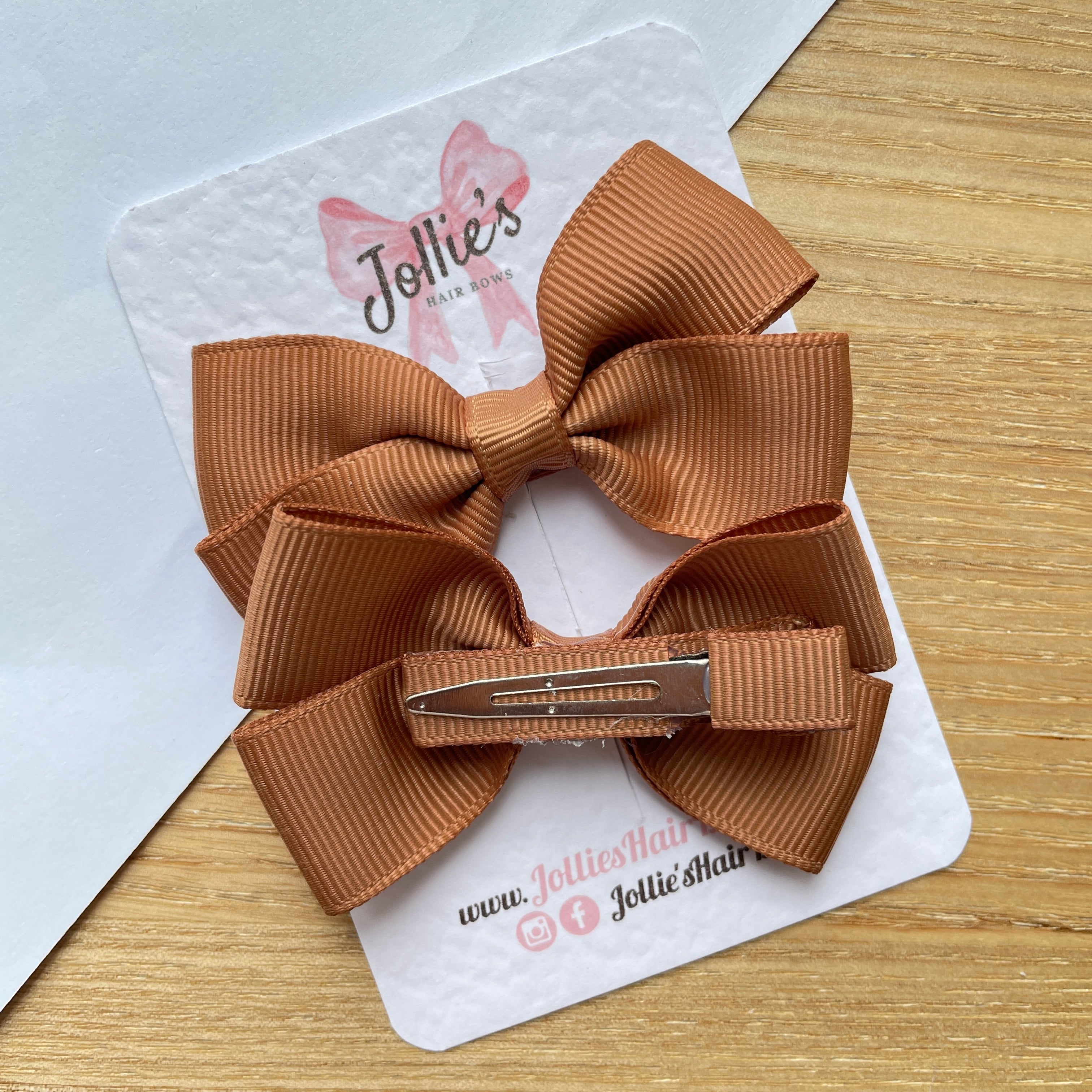 2.75" Chipmunk Classic Hair Bows (Pair) – Grosgrain Ribbon with Lined Alligator Clips