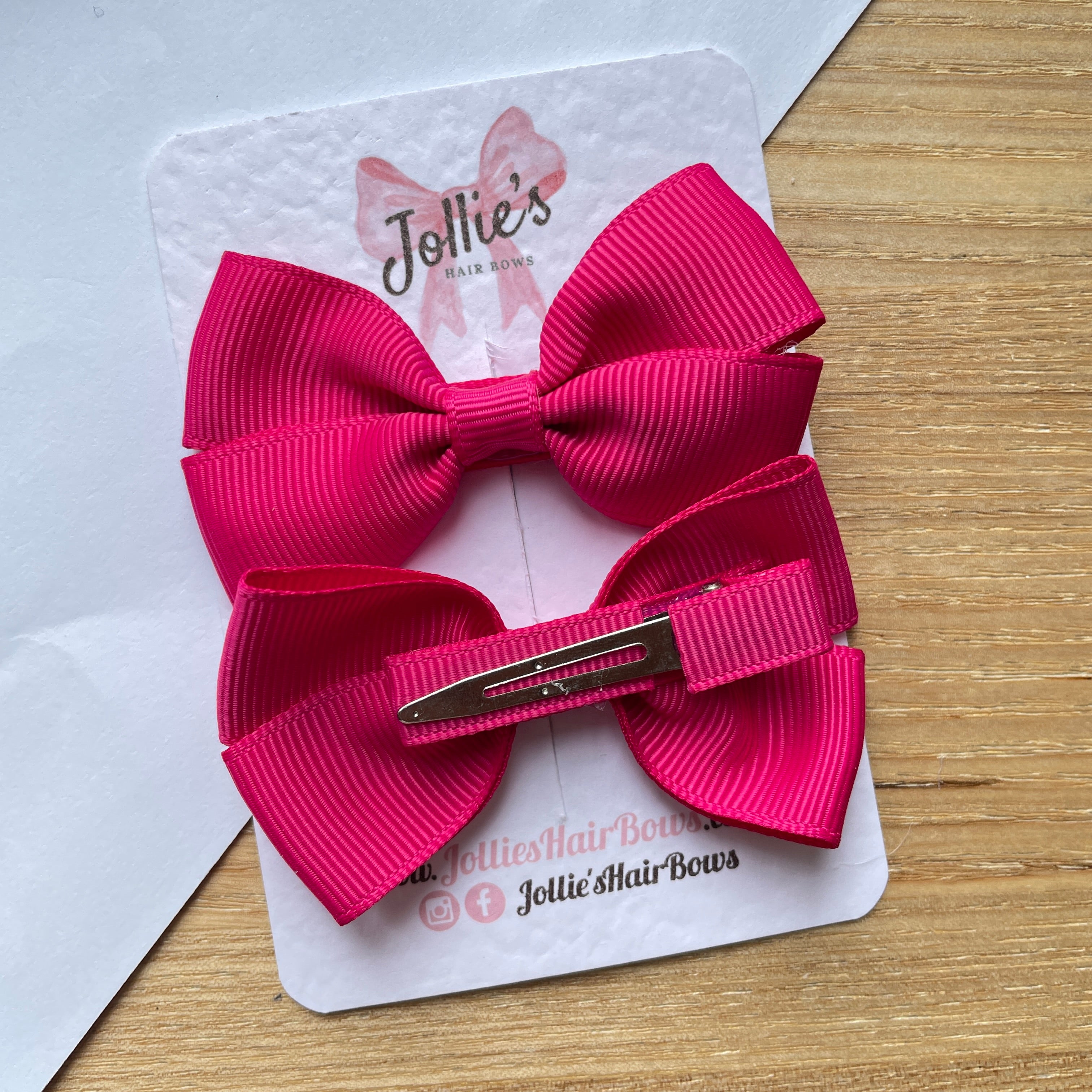 2.75" Azalea Classic Hair Bows (Pair) – Grosgrain Ribbon with Lined Alligator Clips